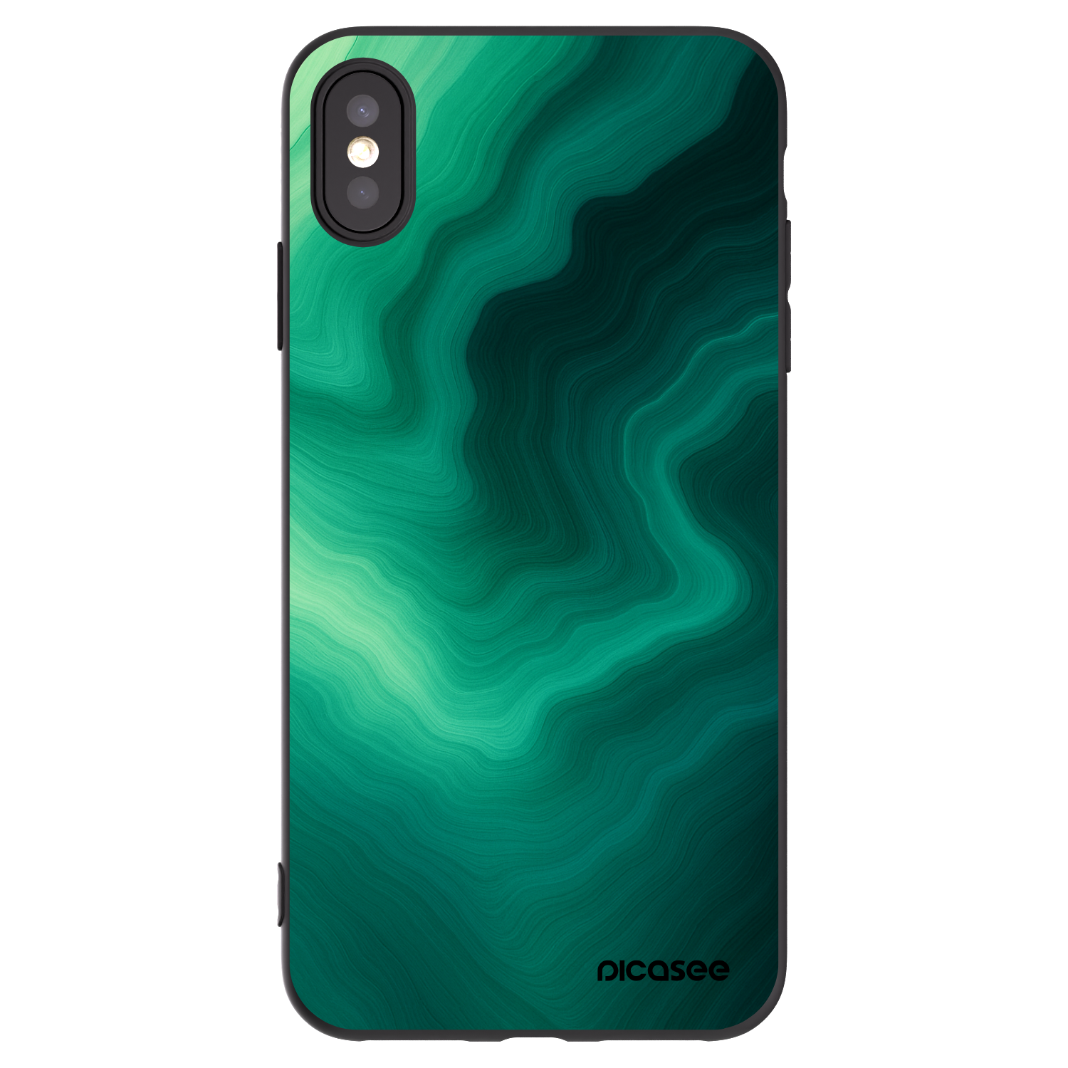 Picasee silikónový čierny obal pre Apple iPhone XS Max - Malachite