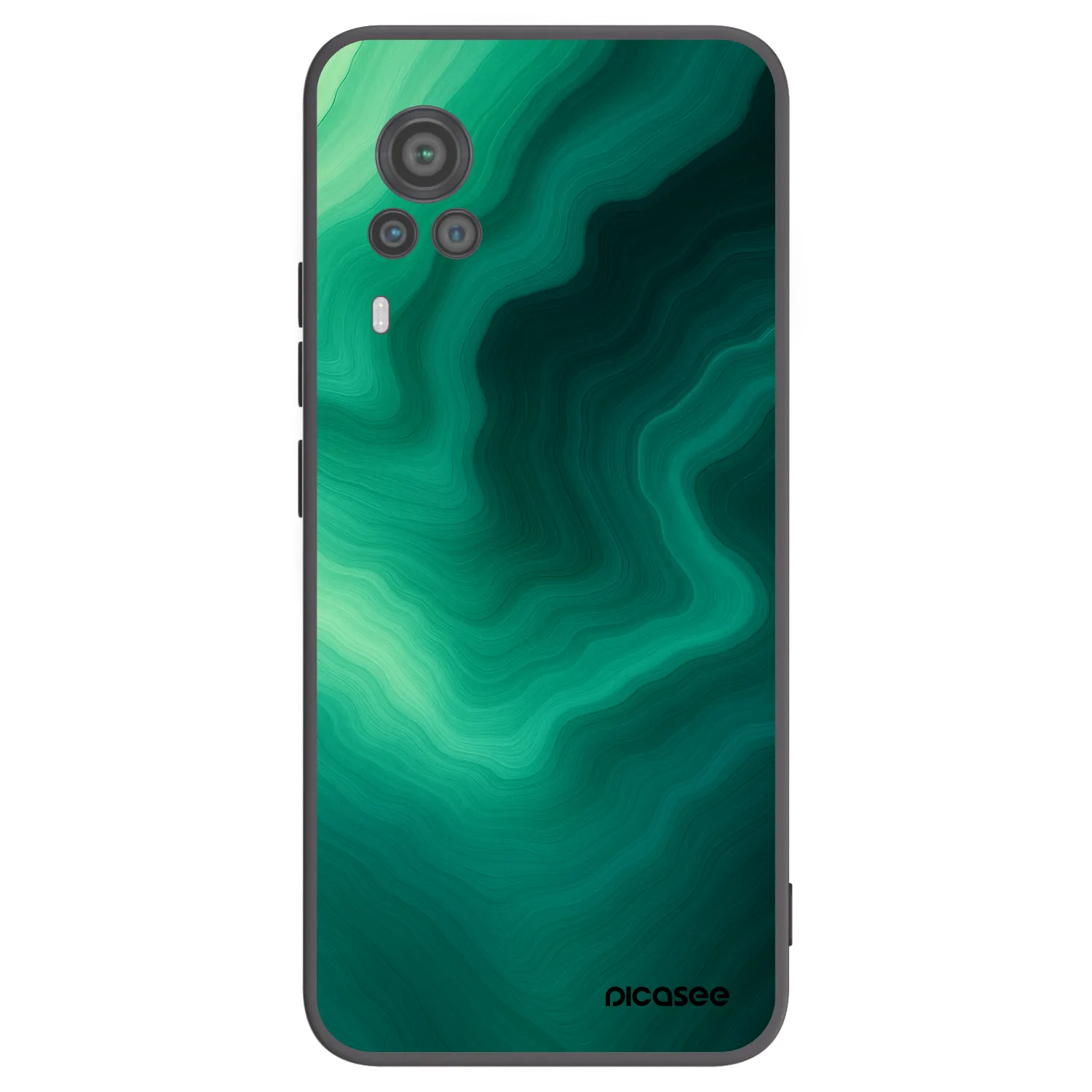 Picasee silikónový čierny obal pre Vivo X60 Pro 5G - Malachite