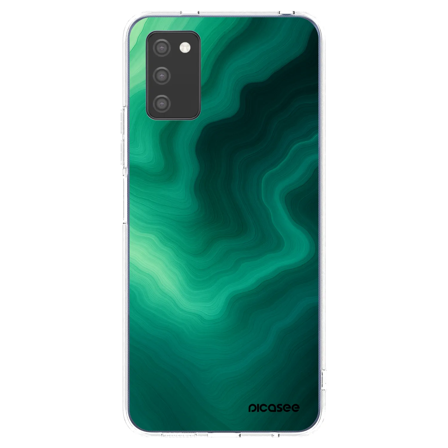 Picasee silikónový prehľadný obal pre Samsung Galaxy A03s A037G - Malachite