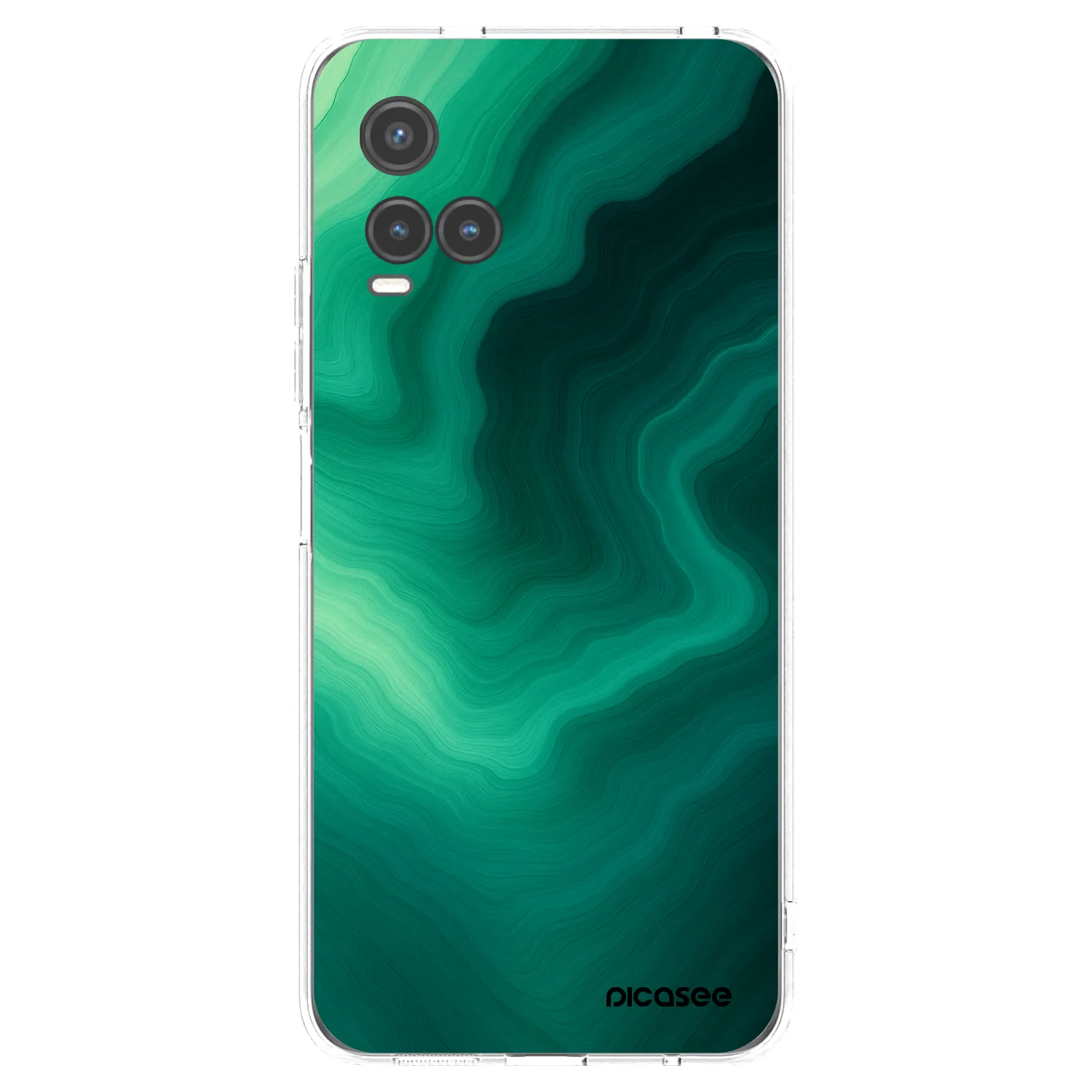 Picasee silikónový prehľadný obal pre Vivo Y33s - Malachite