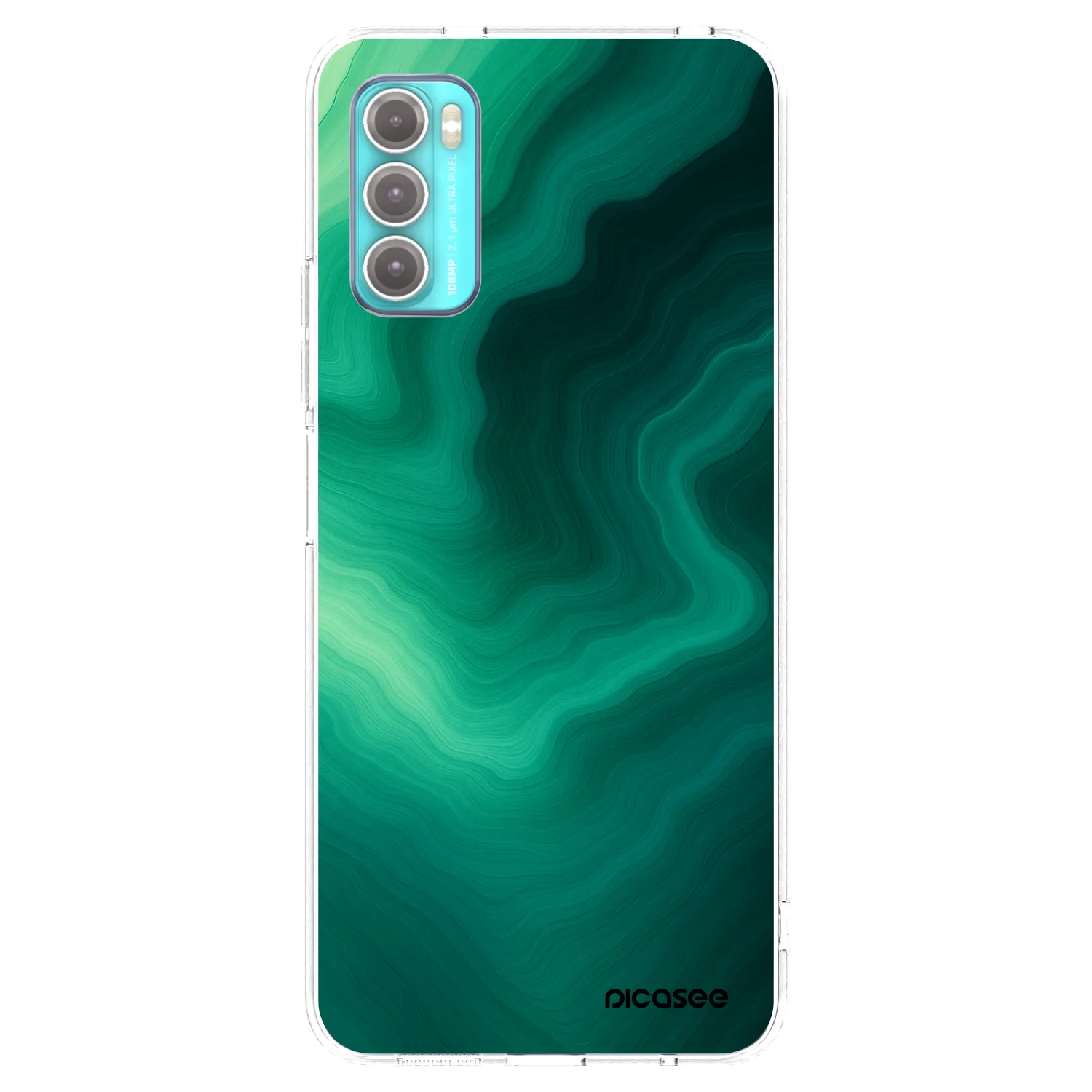 Picasee silikónový prehľadný obal pre Motorola Moto G60 - Malachite