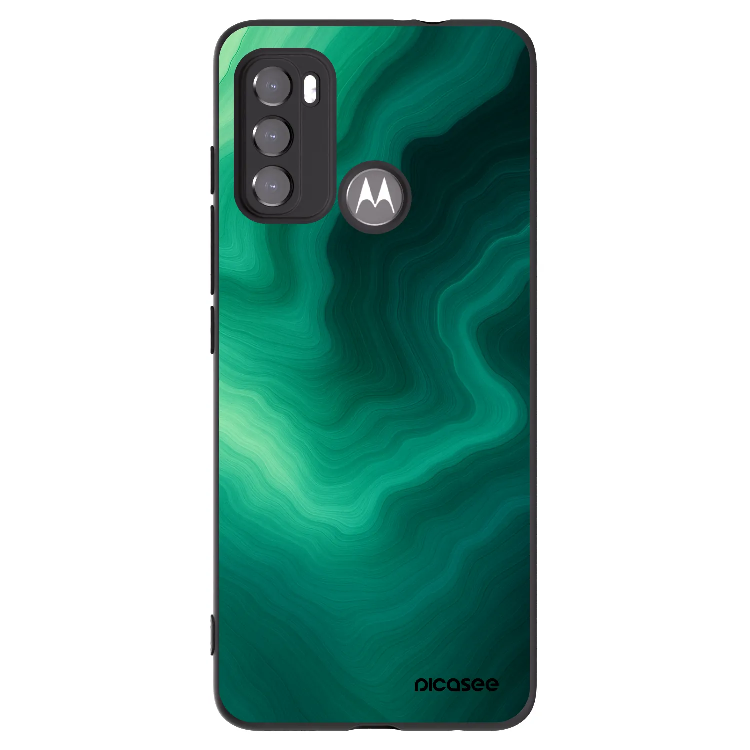 Picasee silikónový čierny obal pre Motorola Moto G60 - Malachite