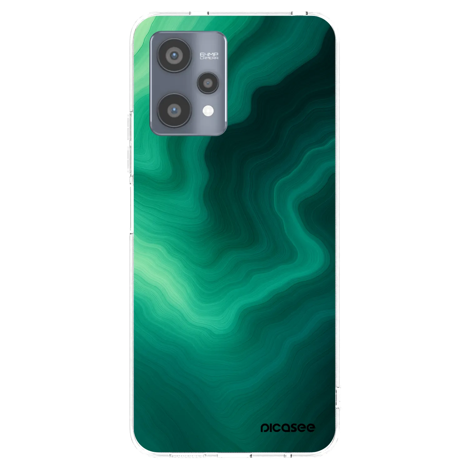 Picasee silikónový prehľadný obal pre Realme 9 Pro 5G - Malachite