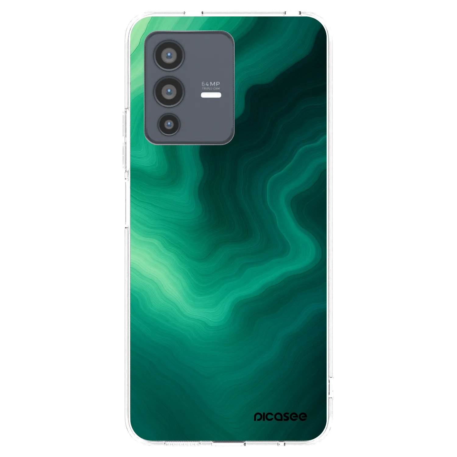 Picasee silikónový prehľadný obal pre Vivo V23 5G - Malachite