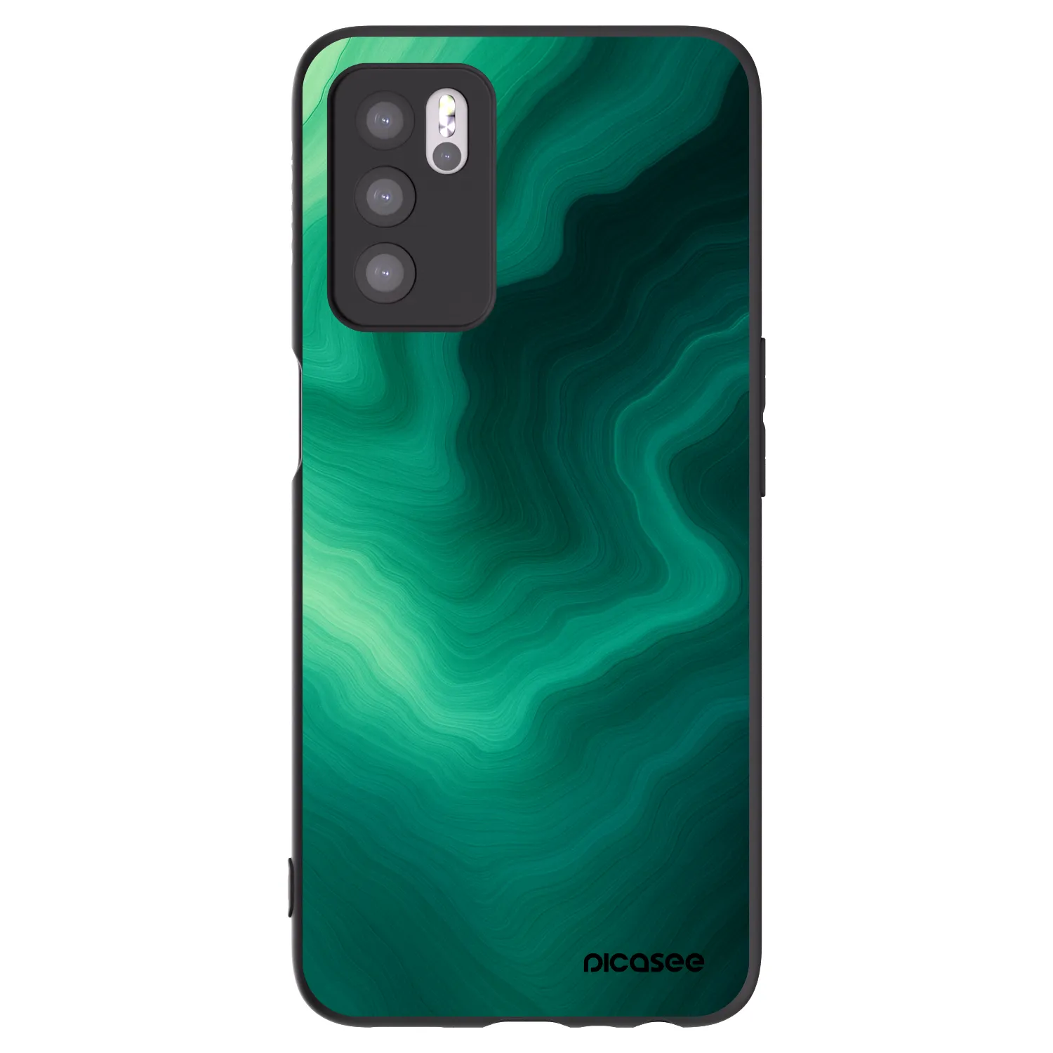 Picasee silikónový čierny obal pre OPPO A16s - Malachite