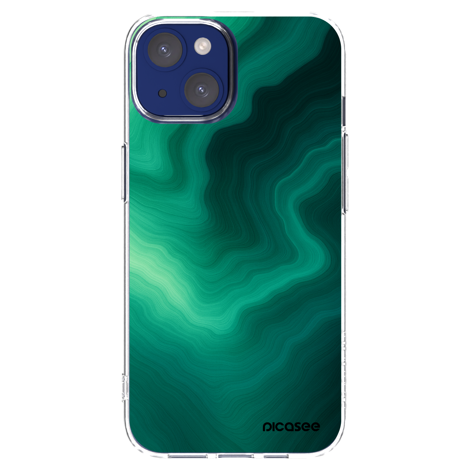 Silikónový prehľadný obal pre Apple iPhone 14 - Malachite
