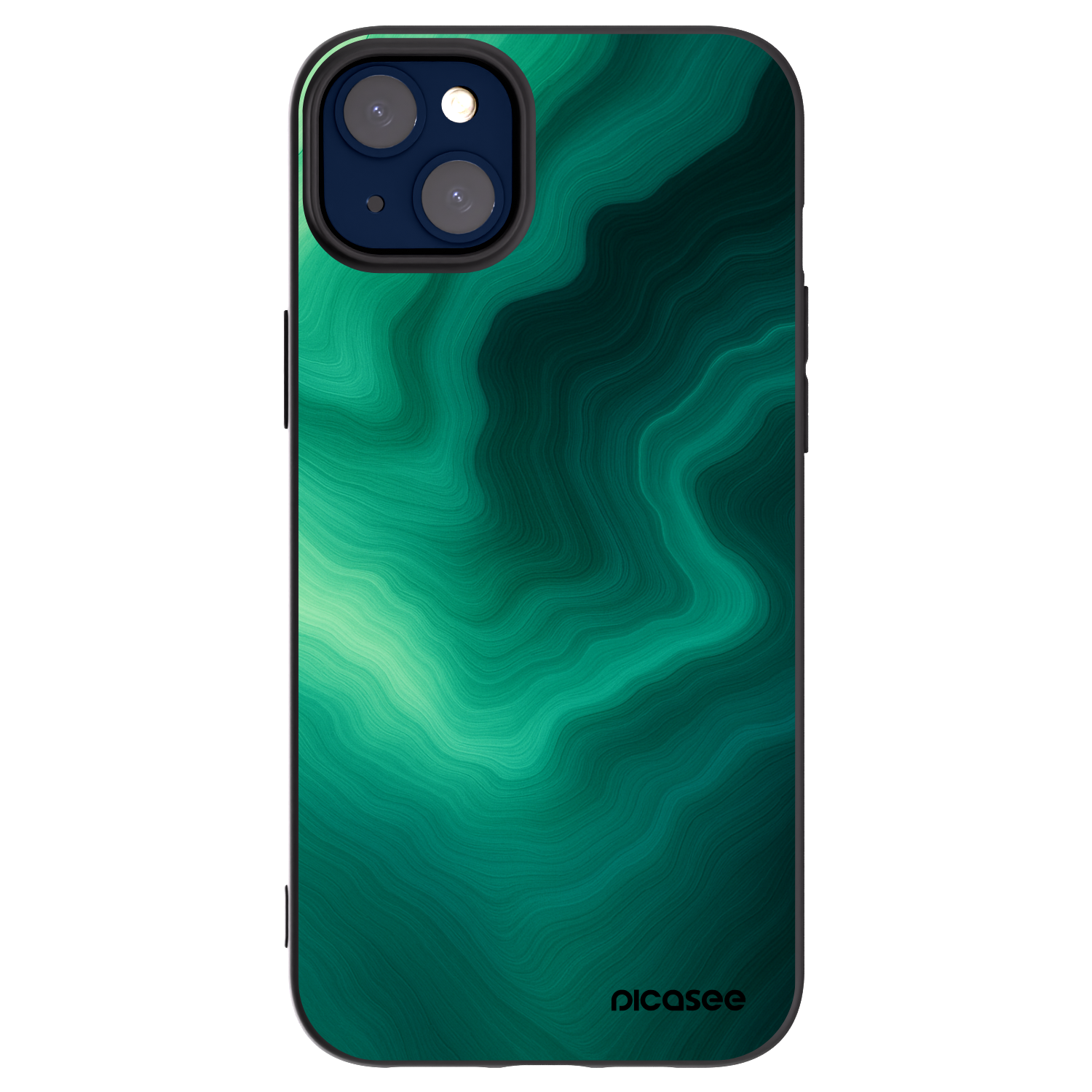 Picasee silikónový čierny obal pre Apple iPhone 14 Plus - Malachite