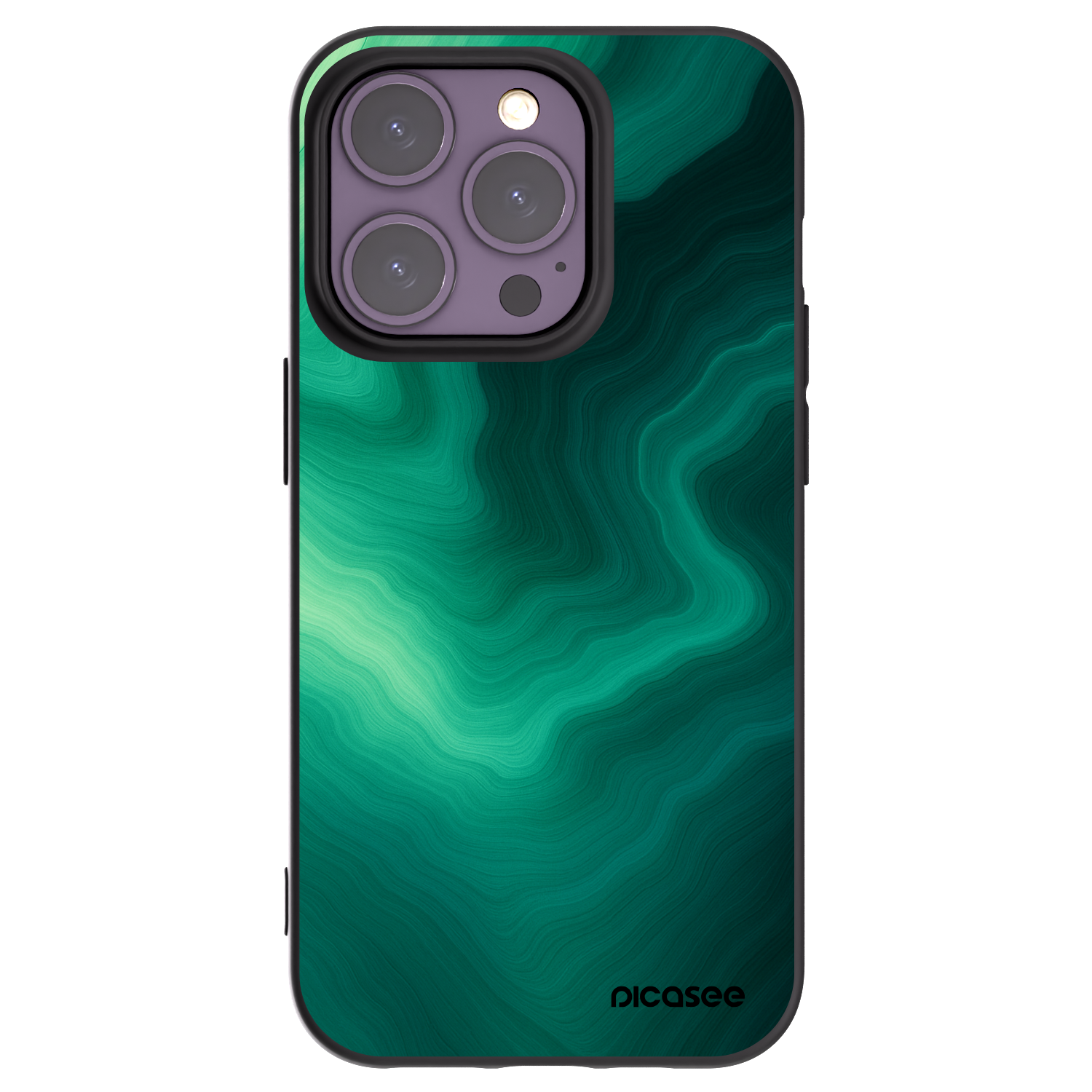 Picasee silikónový čierny obal pre Apple iPhone 14 Pro - Malachite