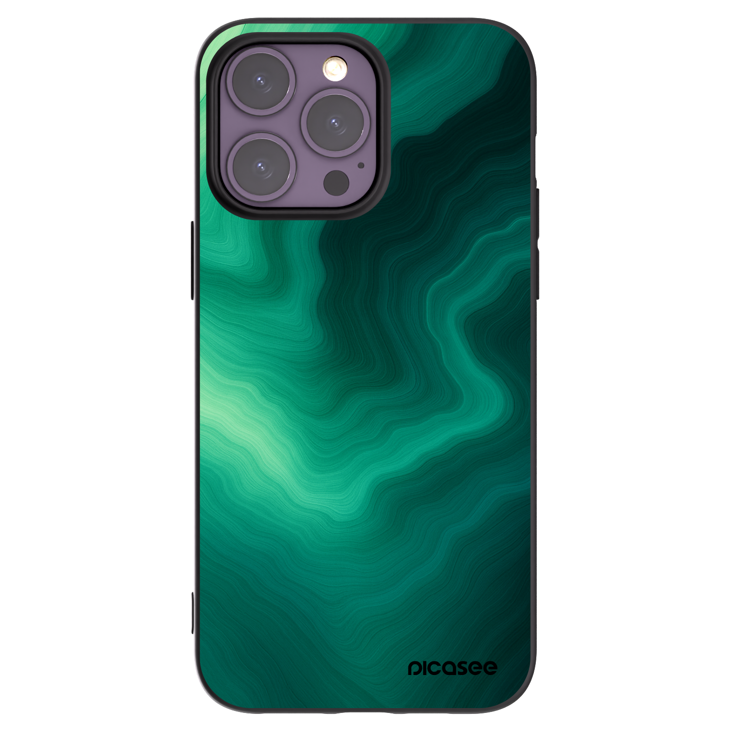 Picasee silikónový čierny obal pre Apple iPhone 14 Pro Max - Malachite