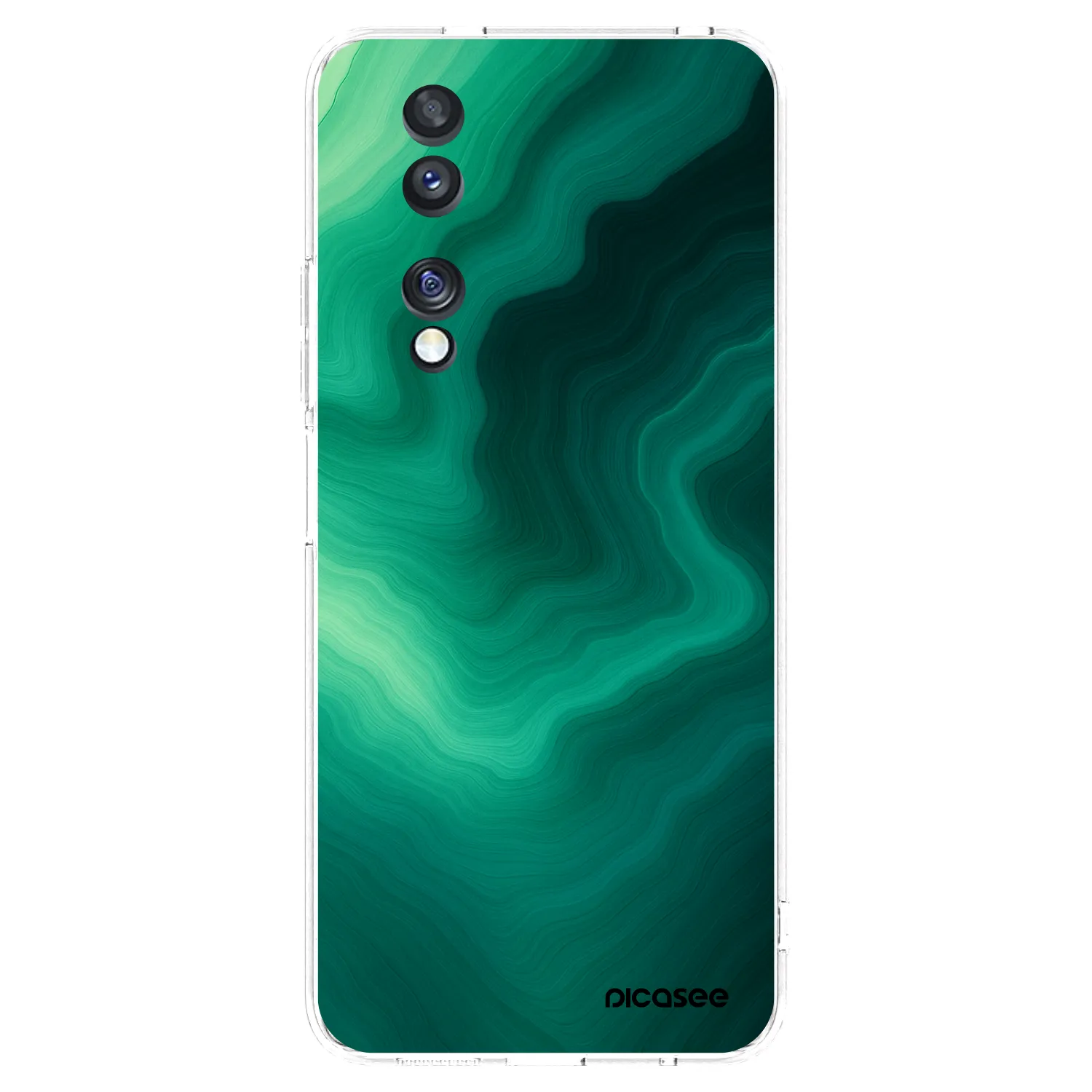 Picasee silikónový prehľadný obal pre Honor 70 - Malachite