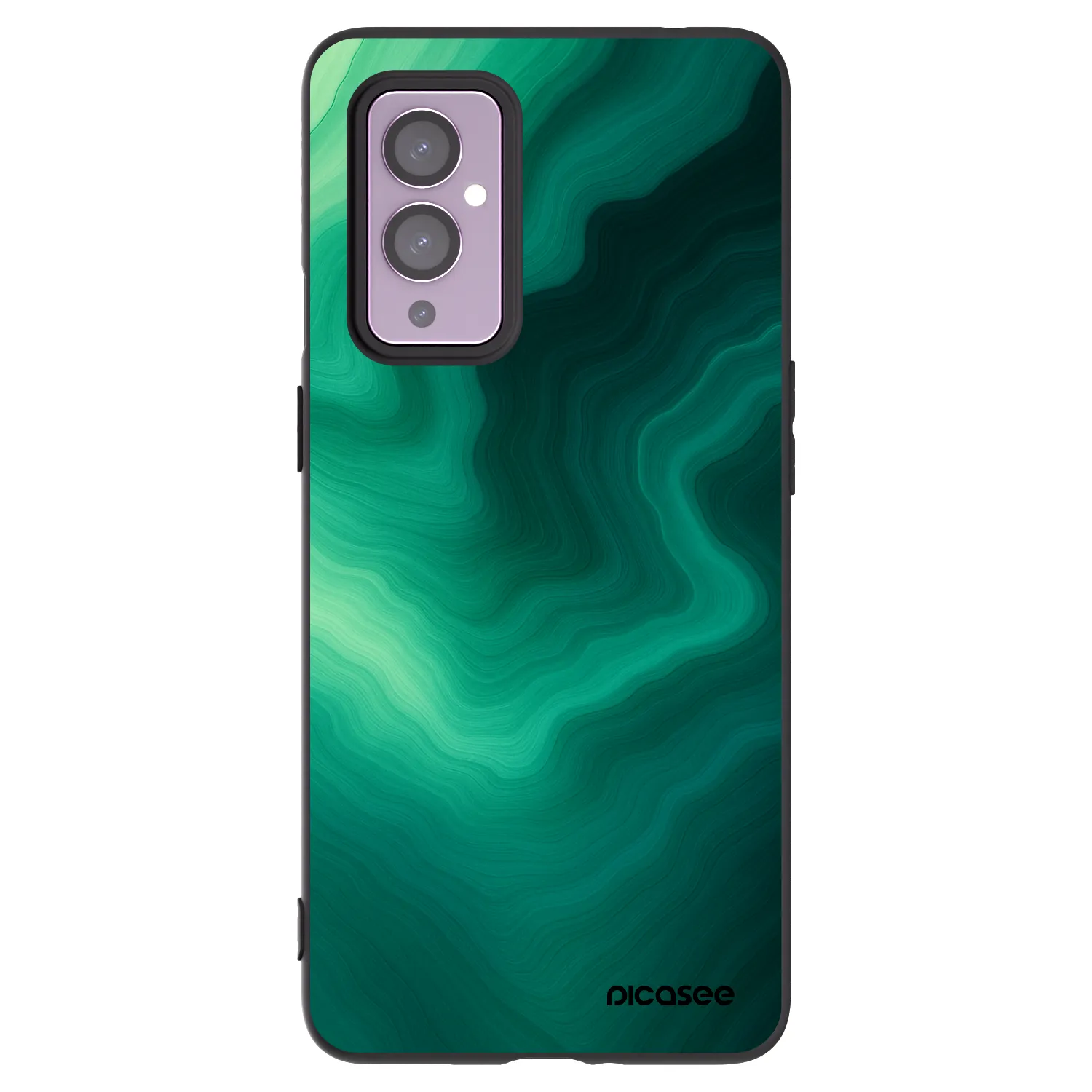 Picasee silikónový čierny obal pre OnePlus 9 - Malachite