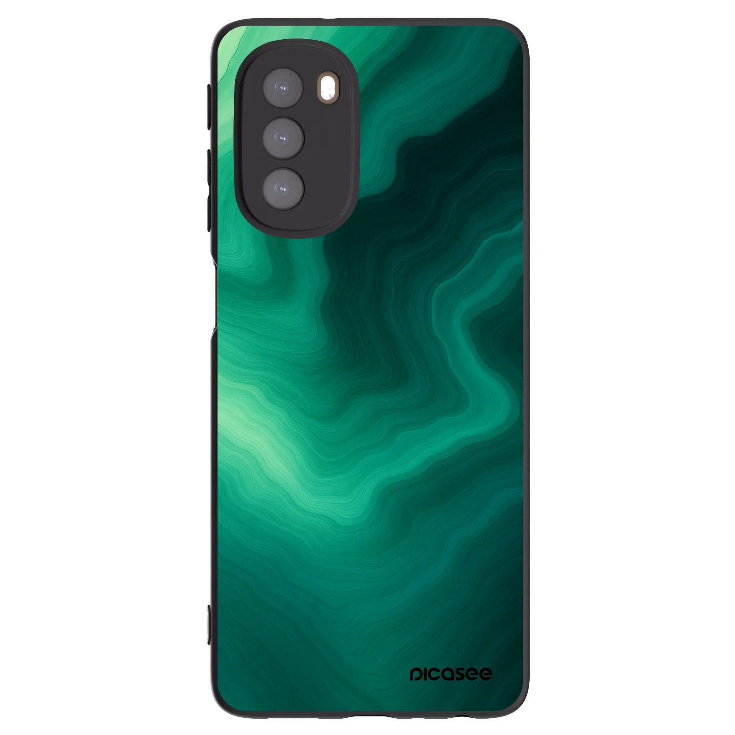 Picasee silikónový čierny obal pre Motorola Moto G51 - Malachite