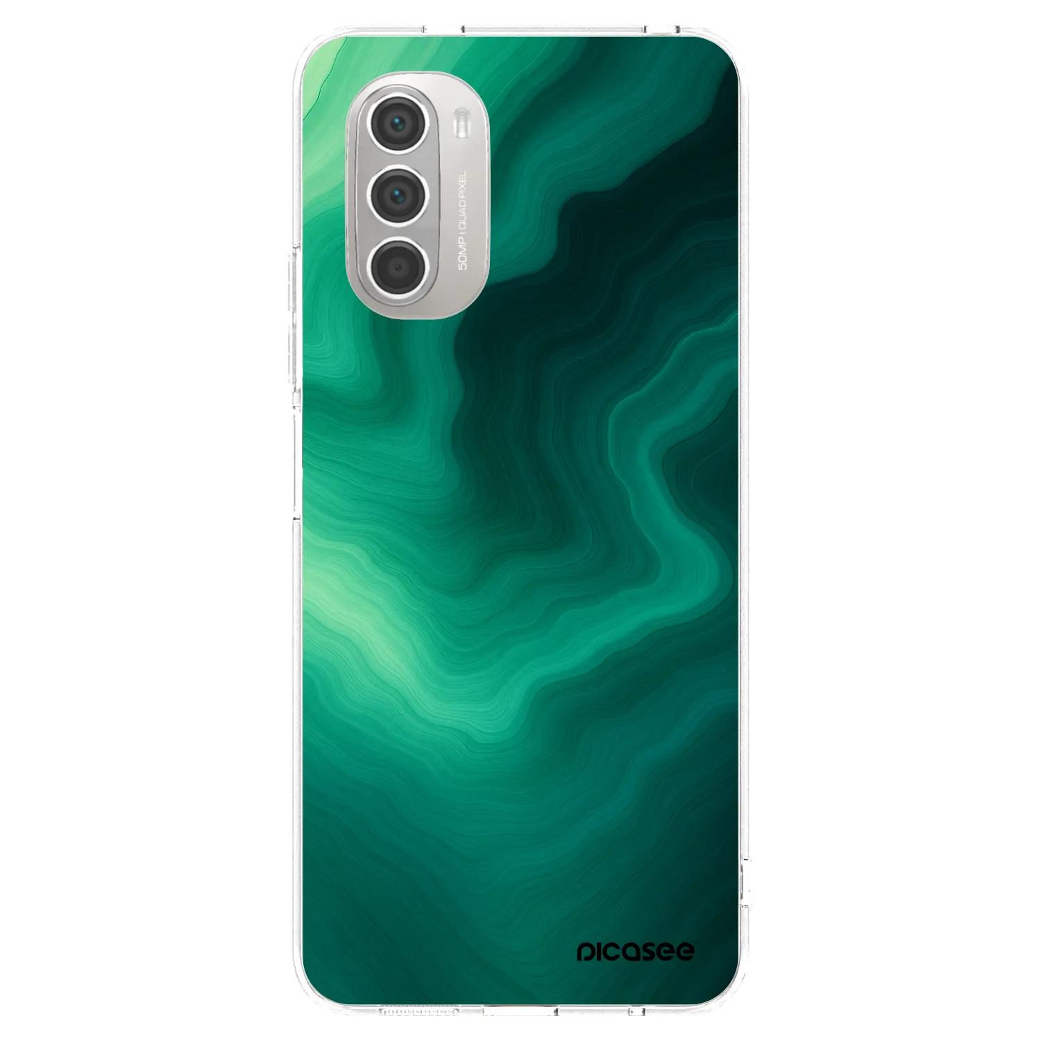 Picasee silikónový prehľadný obal pre Motorola Moto G51 - Malachite