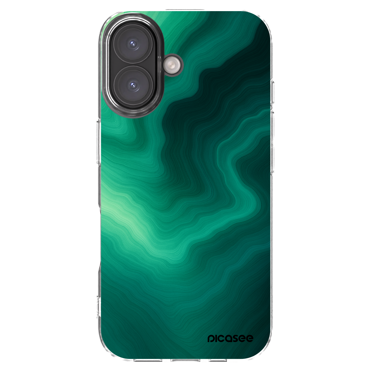 Picasee silikónový prehľadný obal pre Apple iPhone 16 - Malachite