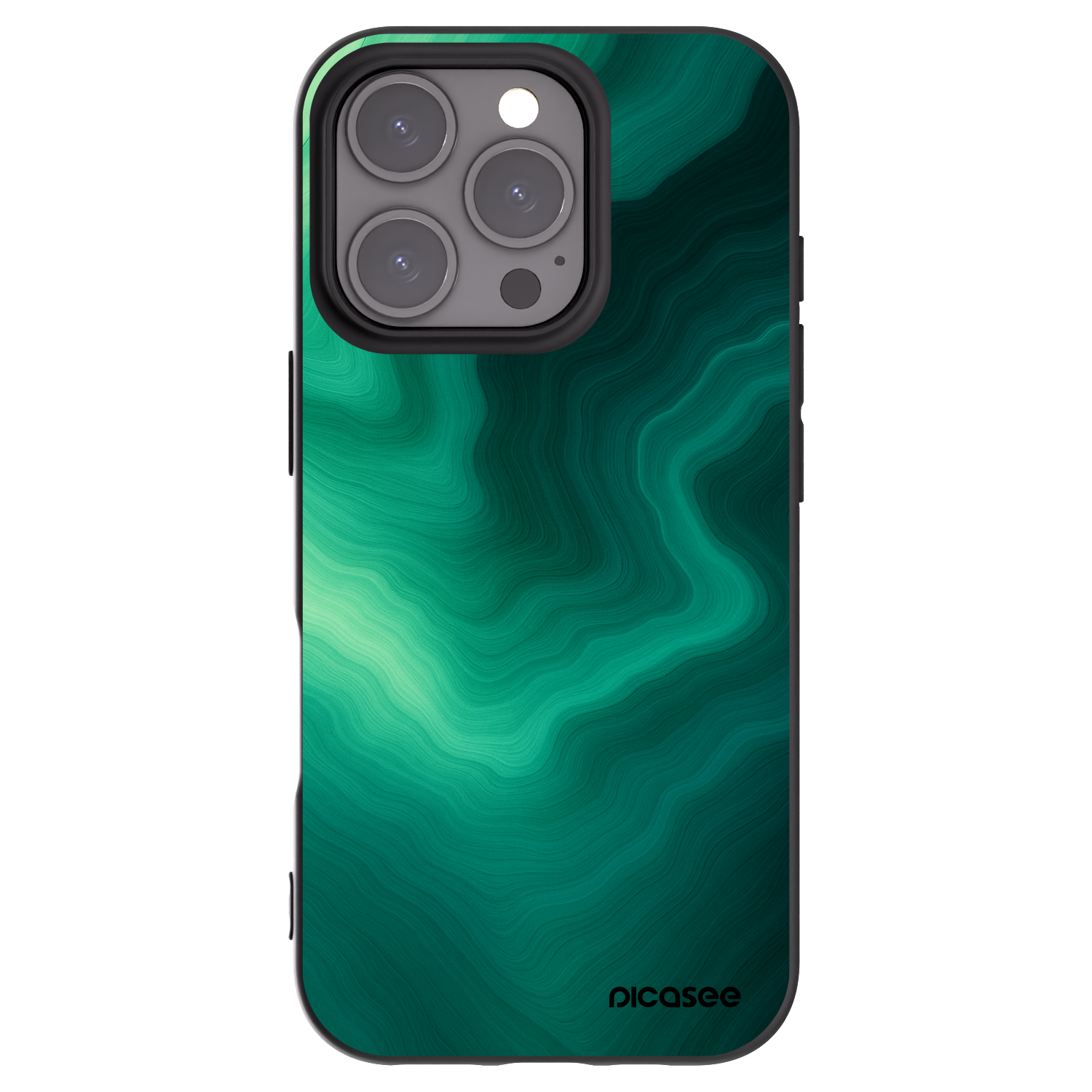 Picasee silikónový čierny obal pre Apple iPhone 16 Pro - Malachite