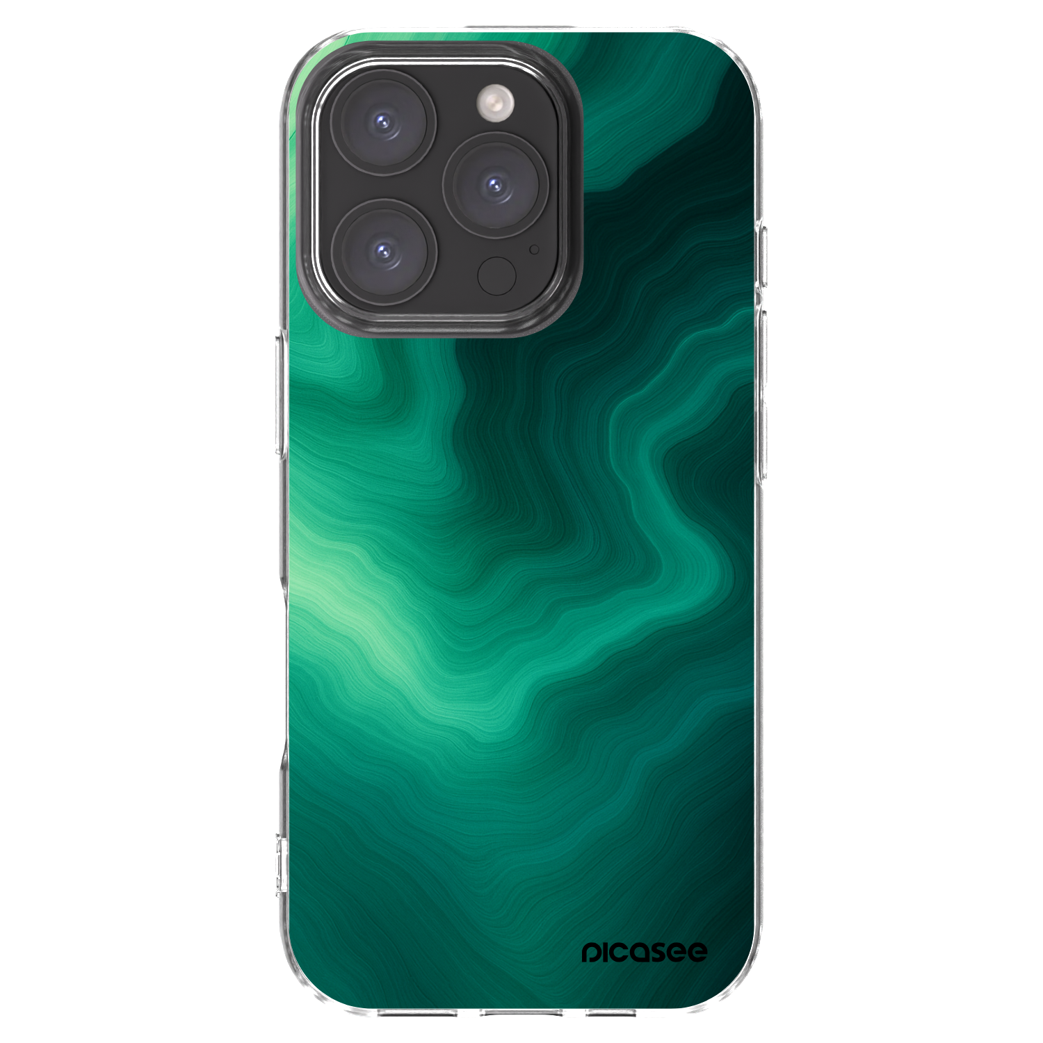 Picasee silikónový prehľadný obal pre Apple iPhone 16 Pro - Malachite