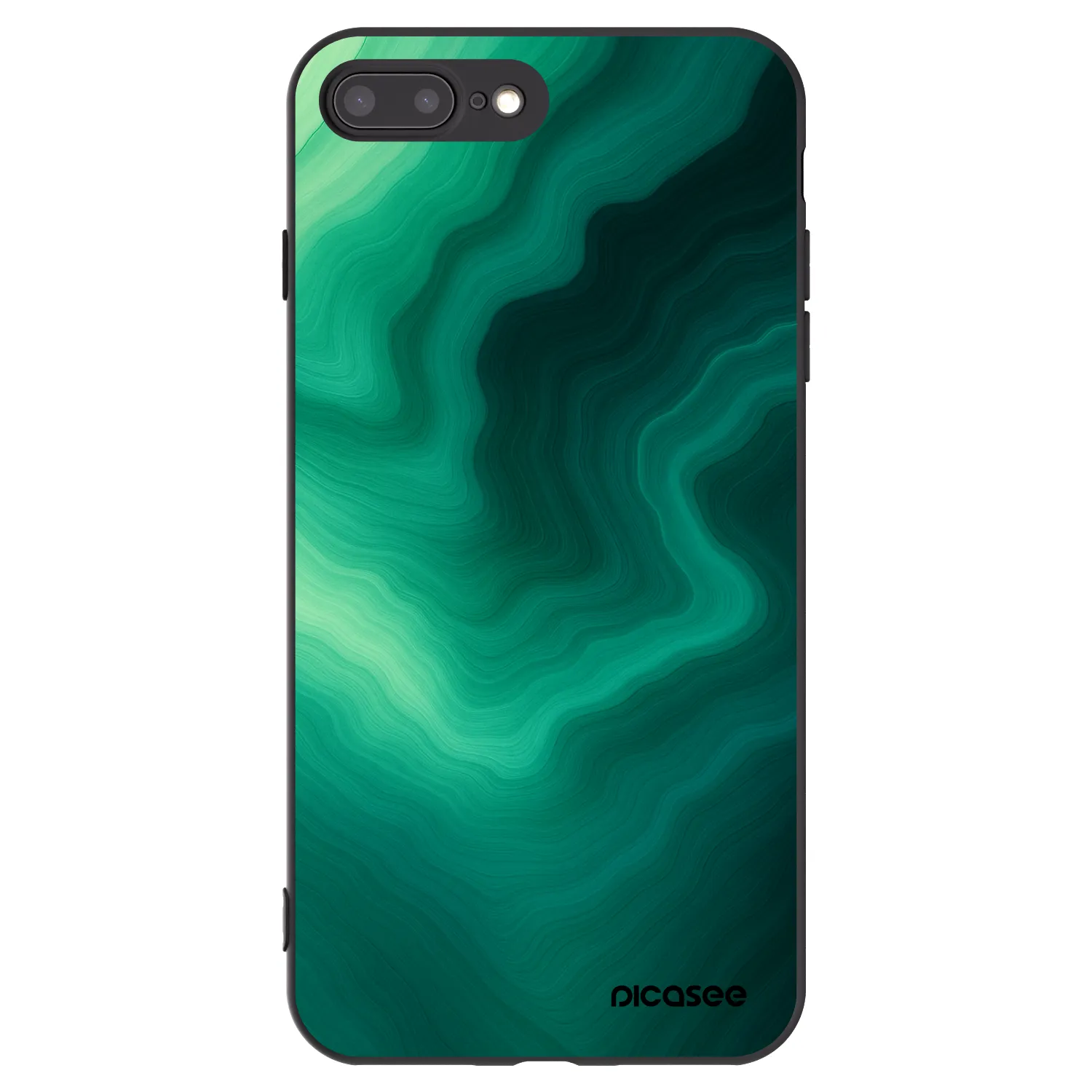 Picasee silikónový čierny obal pre Apple iPhone 8 Plus - Malachite