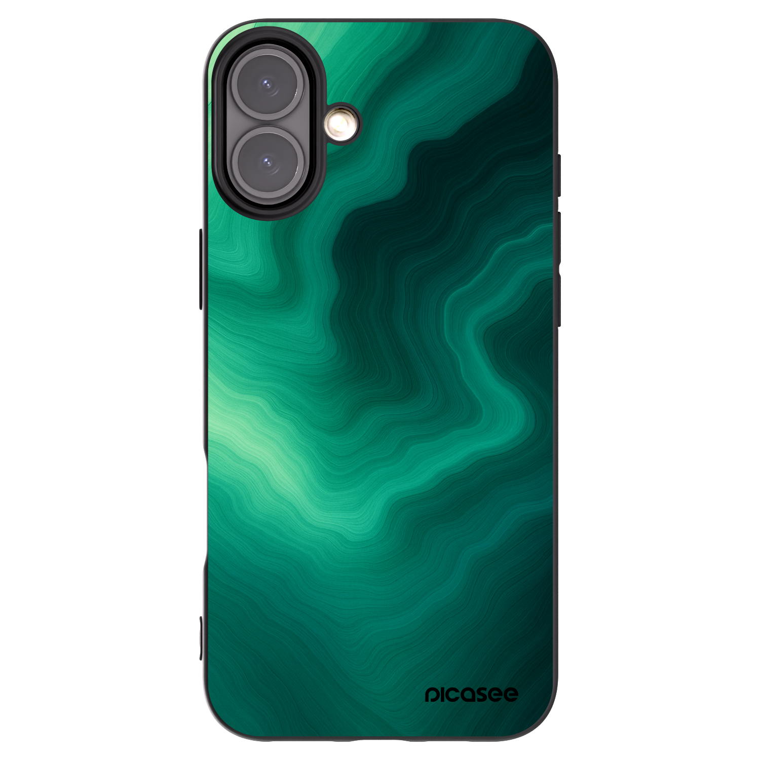 Picasee silikónový čierny obal pre Apple iPhone 16 Plus - Malachite