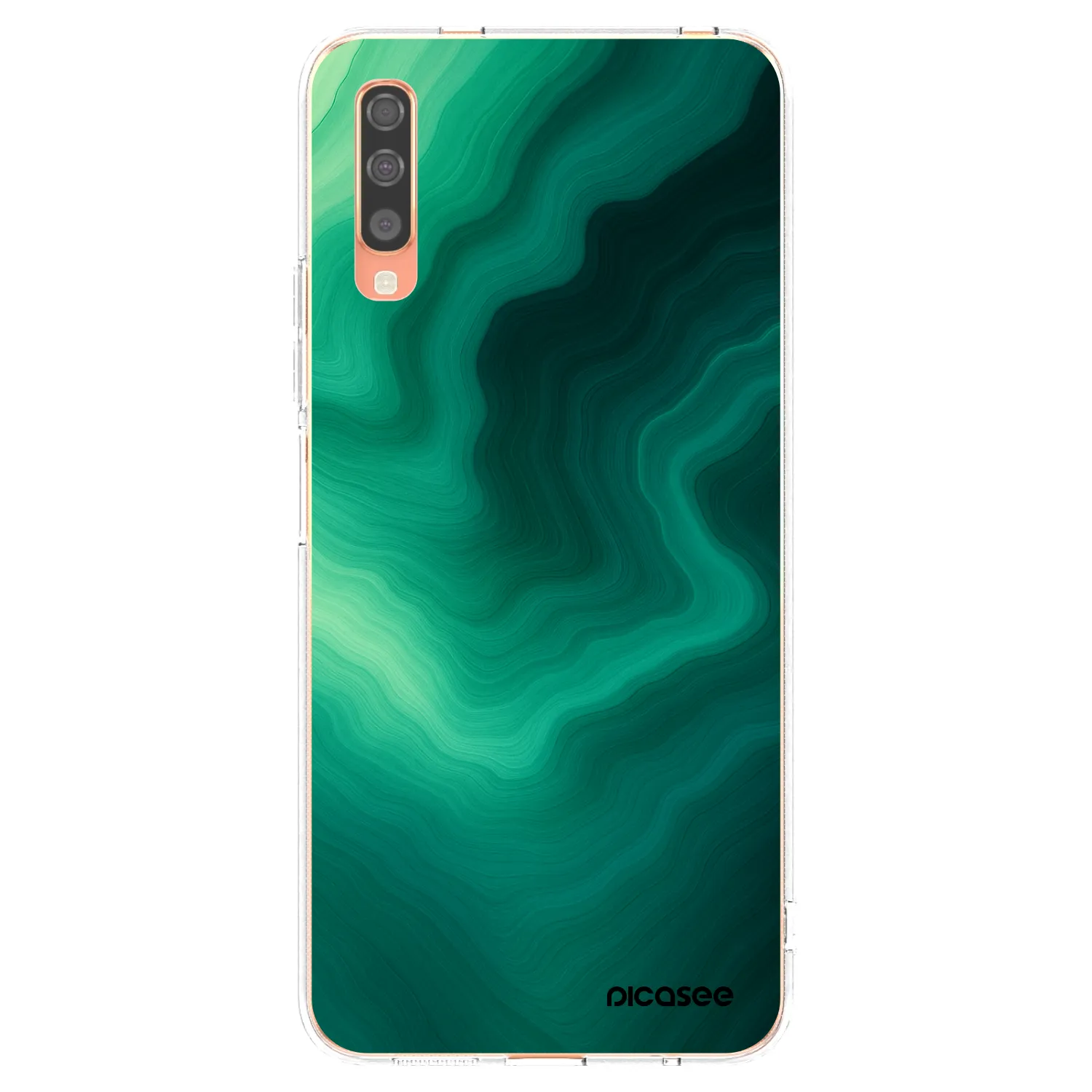 Picasee silikónový prehľadný obal pre Samsung Galaxy A70 A705F - Malachite