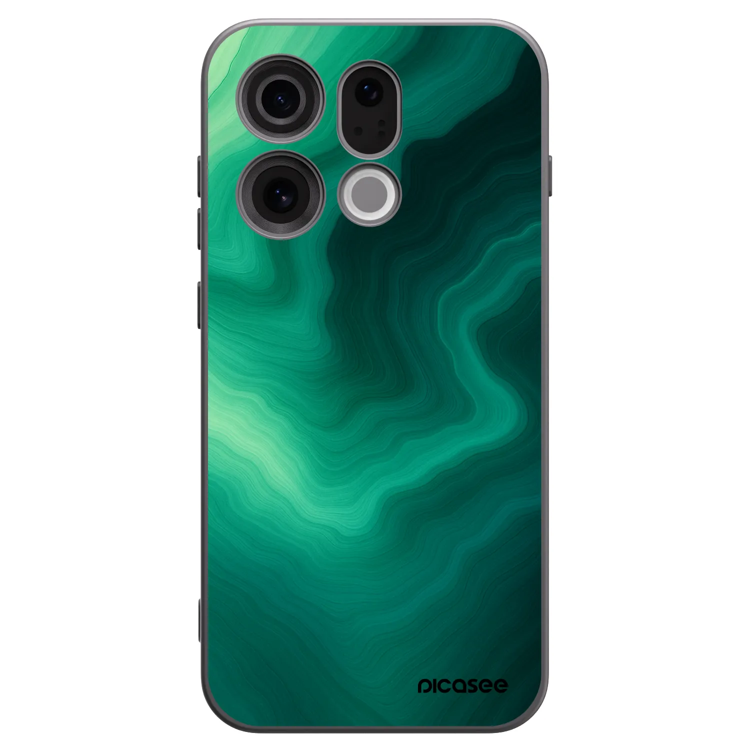 Picasee silikónový čierny obal pre OPPO Find X9 - Malachite