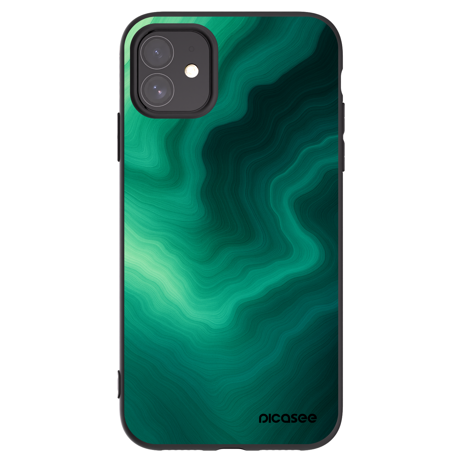 Picasee silikónový čierny obal pre Apple iPhone 11 - Malachite