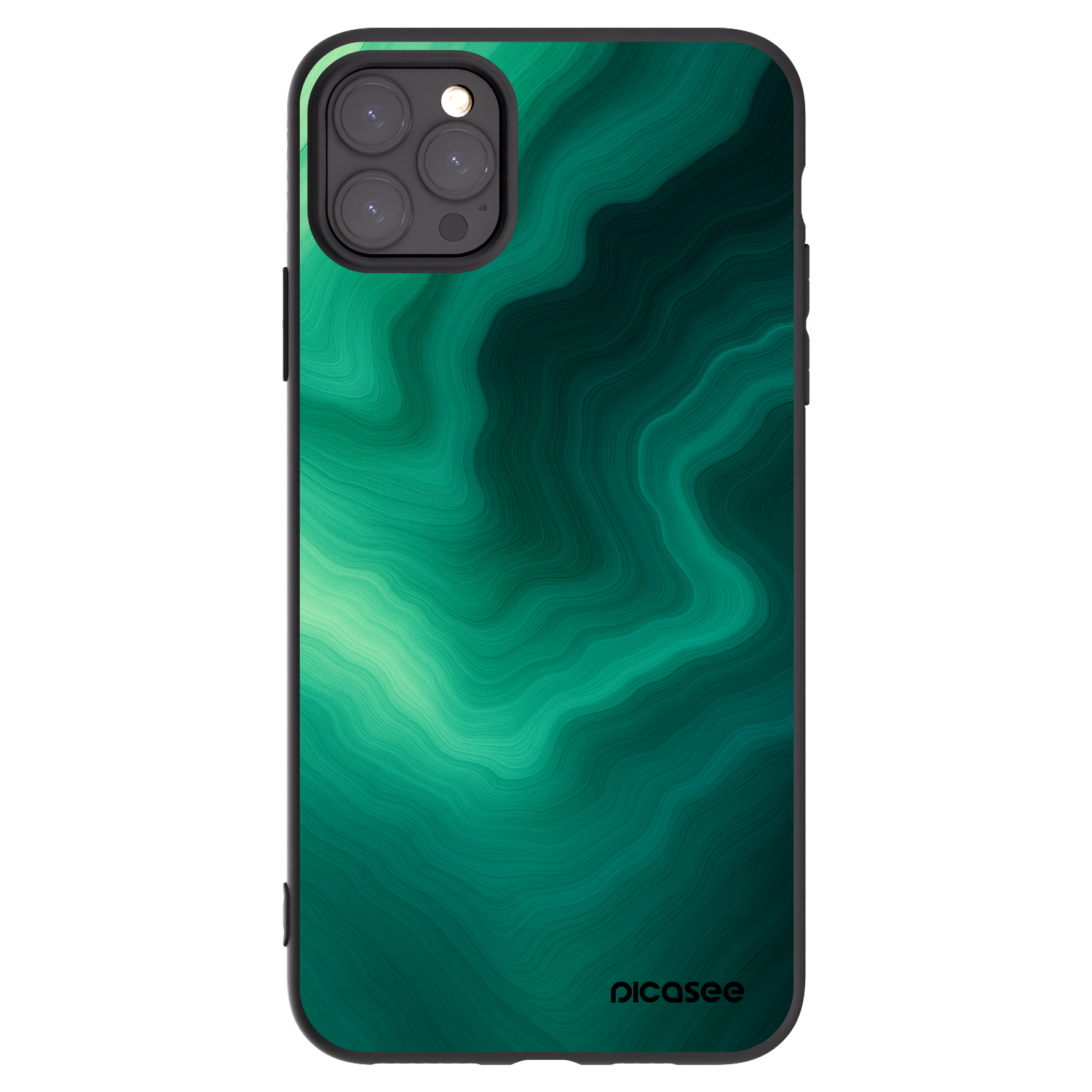 Picasee silikónový čierny obal pre Apple iPhone 11 Pro Max - Malachite