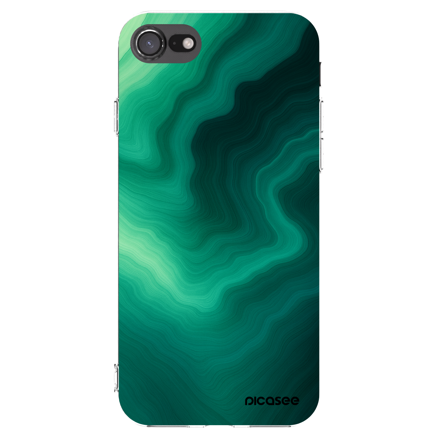 Picasee silikónový prehľadný obal pre Apple iPhone SE 2020 - Malachite