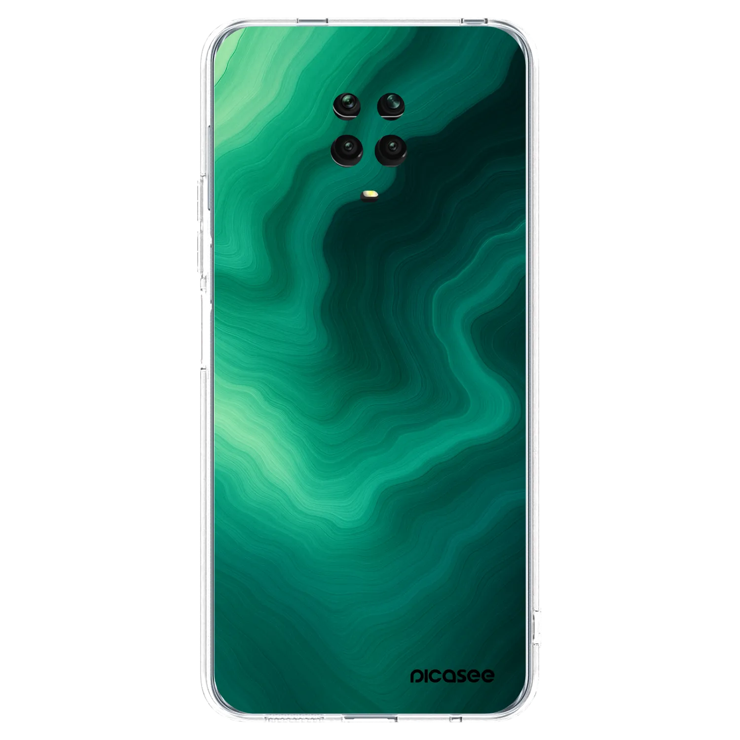 Picasee silikónový prehľadný obal pre Xiaomi Redmi Note 9S - Malachite