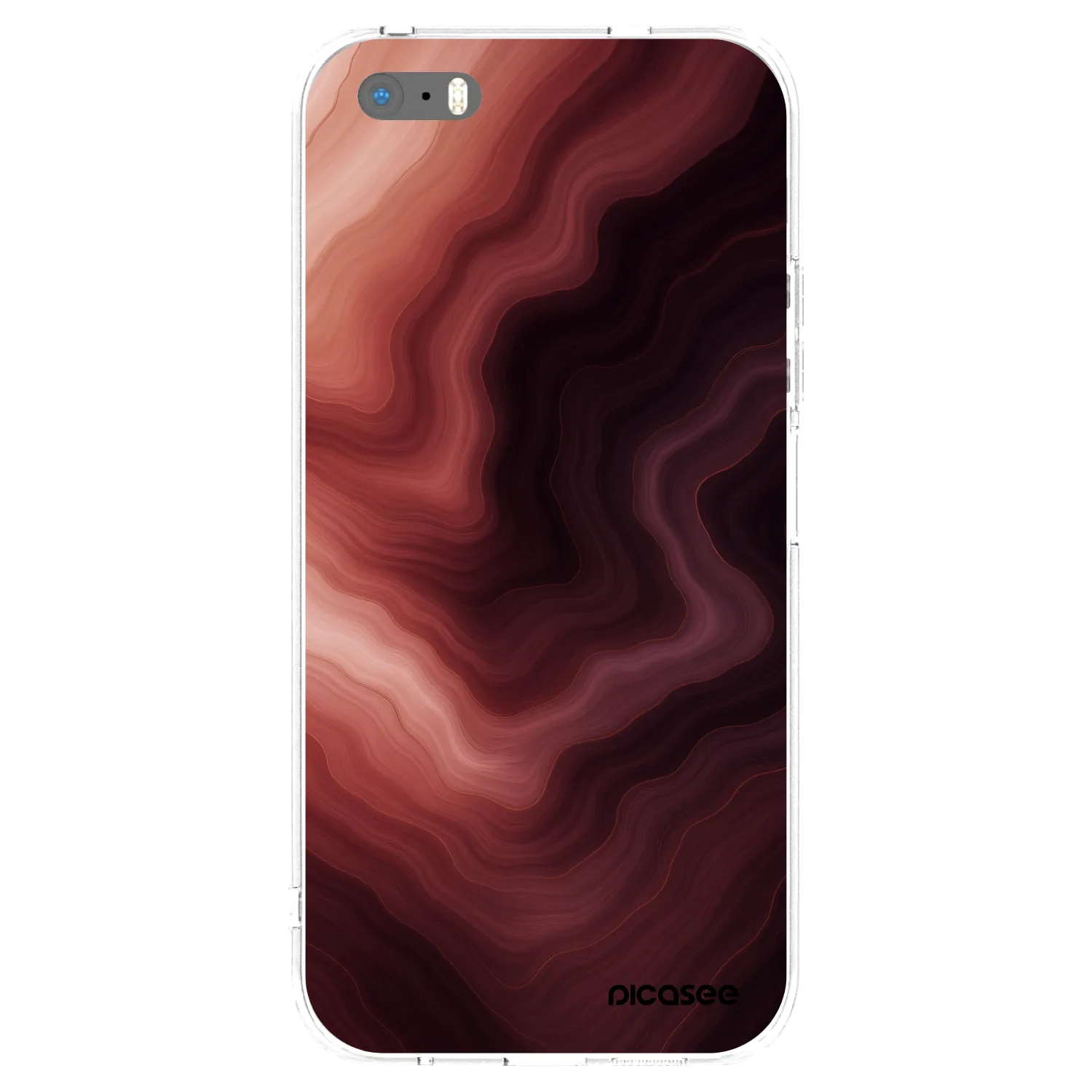 Picasee silikónový prehľadný obal pre Apple iPhone 5/5S/SE - Rouge