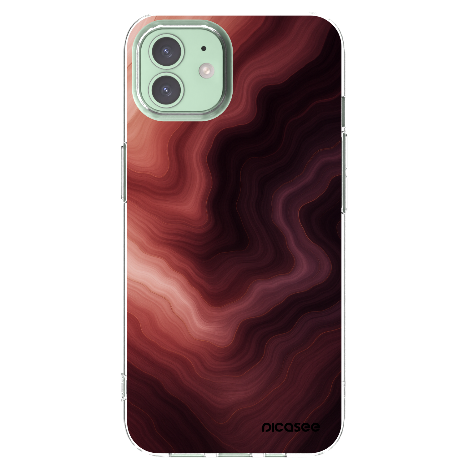 Silikónový prehľadný obal pre Apple iPhone 12 - Rouge