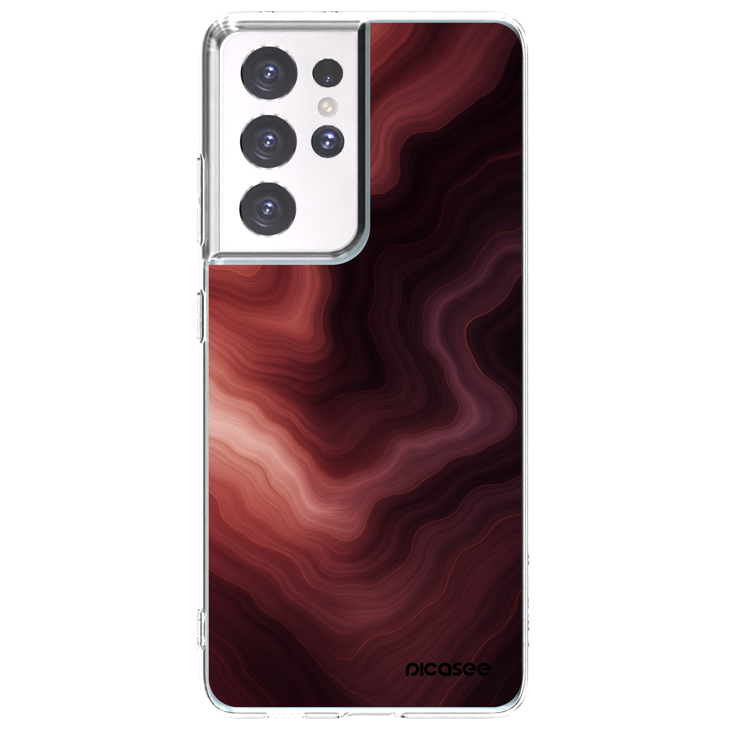 Picasee silikónový prehľadný obal pre Samsung Galaxy S21 Ultra 5G G998B - Rouge