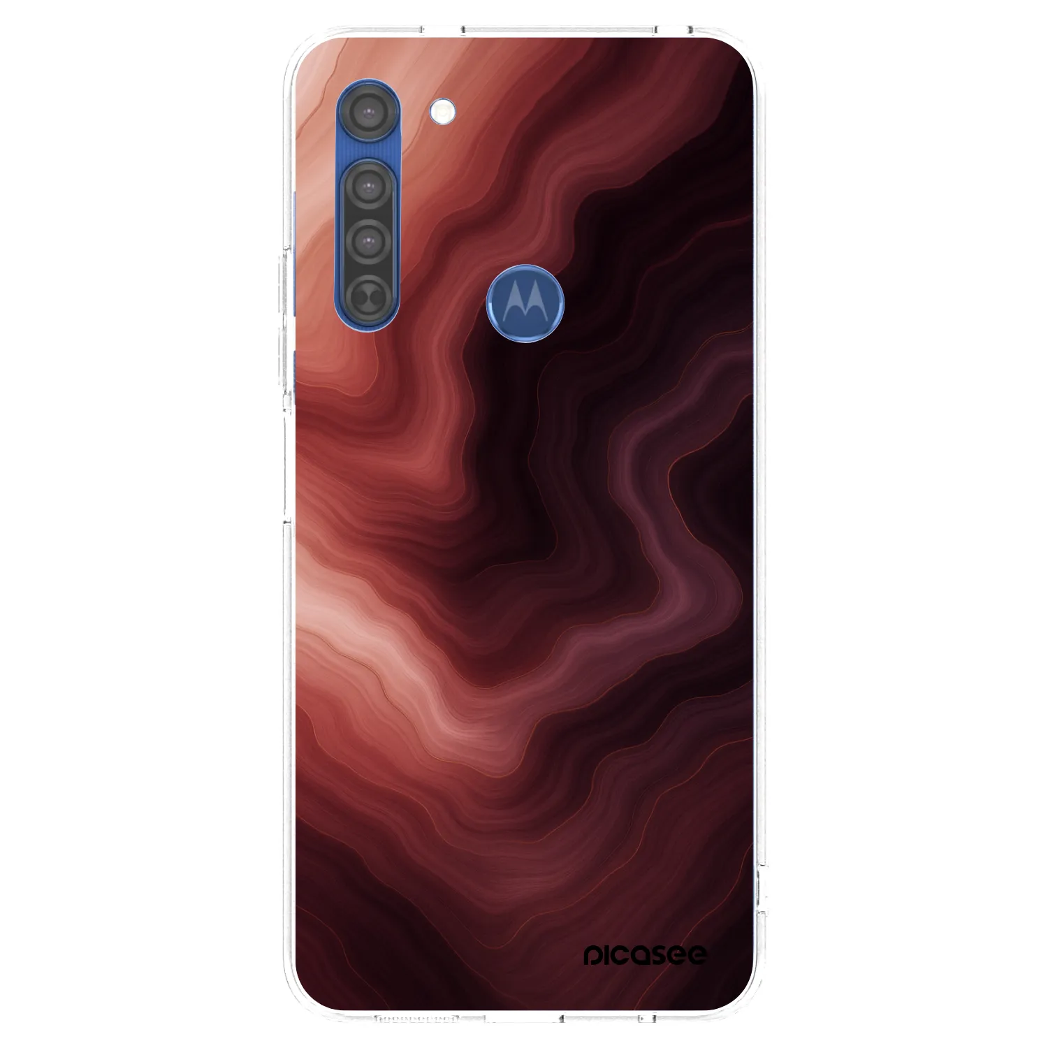 Picasee silikónový prehľadný obal pre Motorola Moto G8 - Rouge