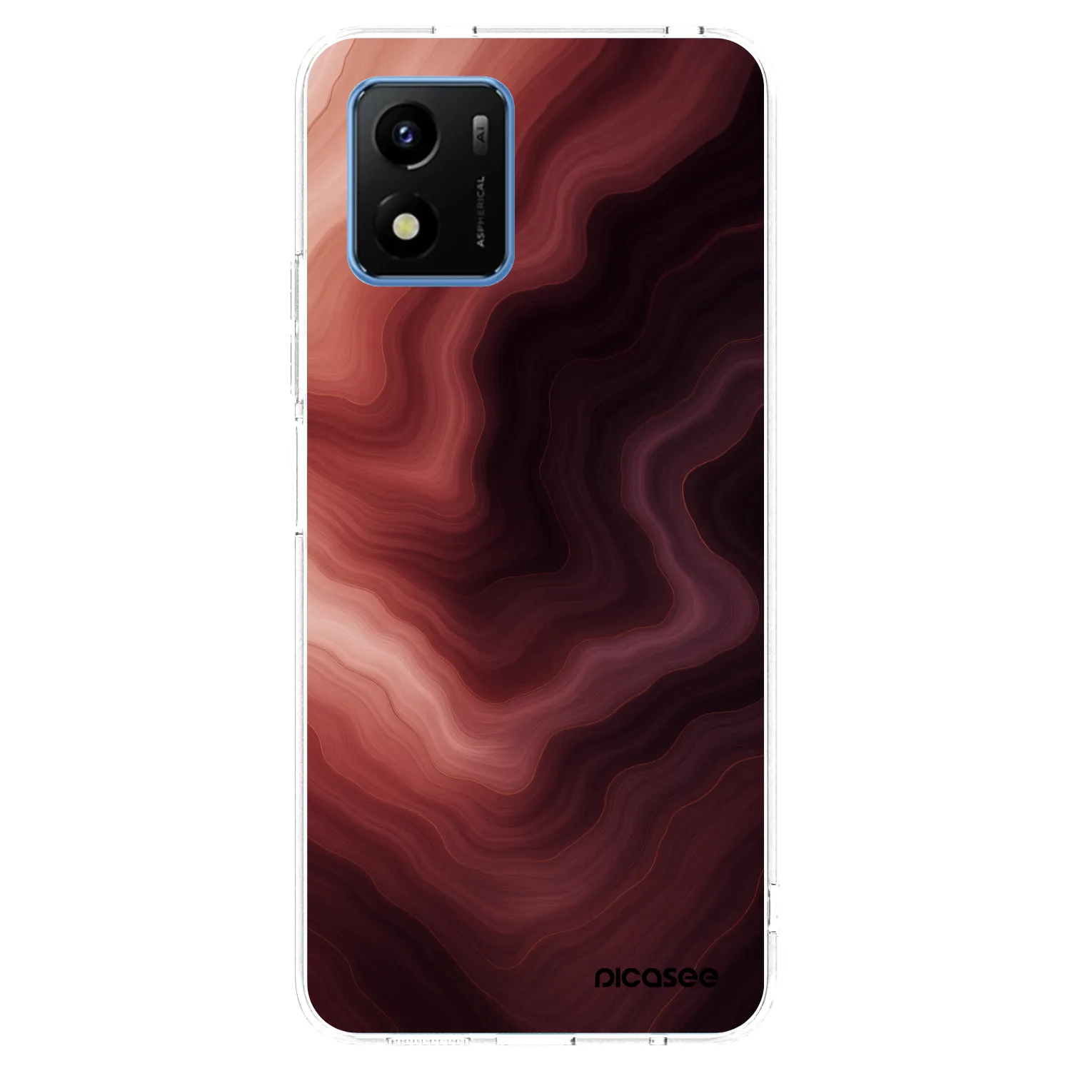 Picasee silikónový prehľadný obal pre Vivo Y01 - Rouge