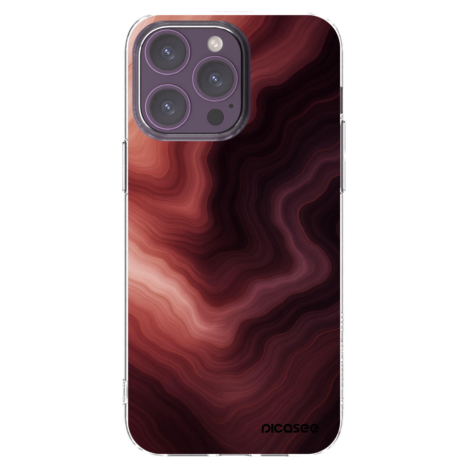 Picasee silikónový prehľadný obal pre Apple iPhone 14 Pro Max - Rouge
