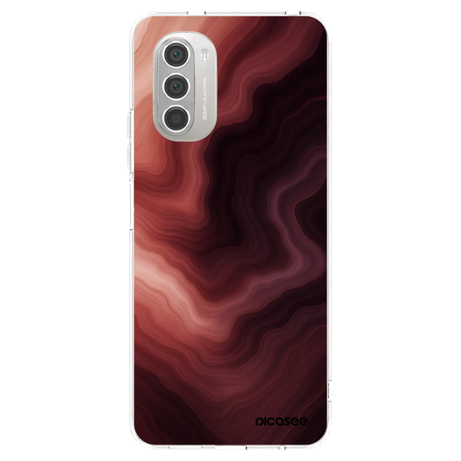 Picasee silikónový prehľadný obal pre Motorola Moto G51 - Rouge