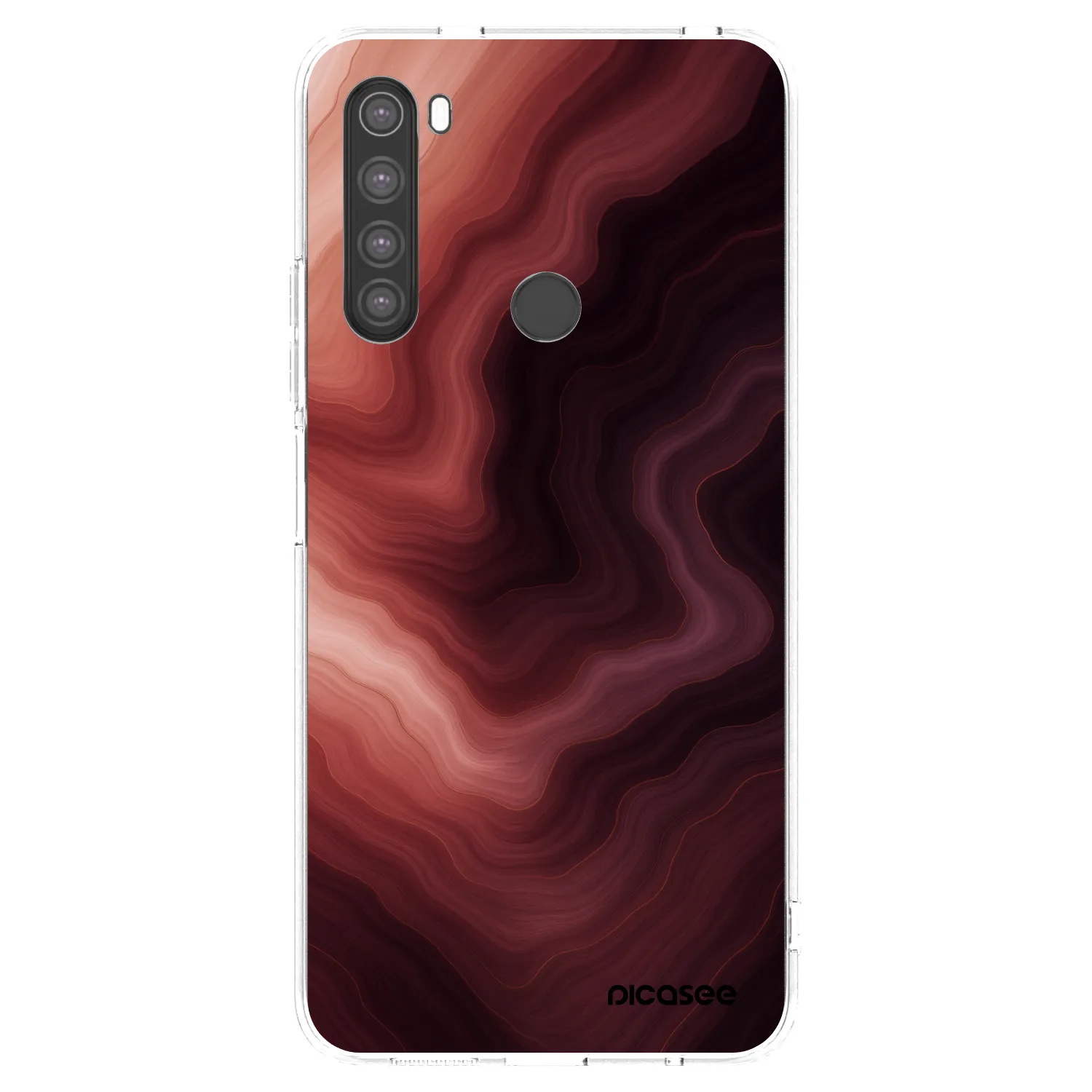 Picasee silikónový prehľadný obal pre Xiaomi Redmi Note 8 - Rouge