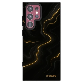 Picasee silikónový čierny obal pre Samsung Galaxy S22 Ultra 5G - Thunder