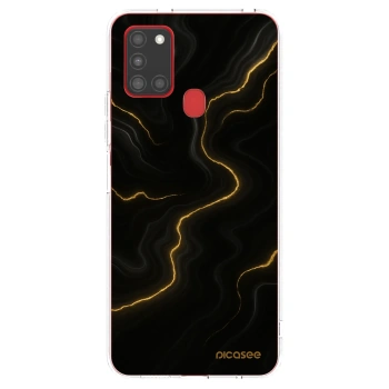 Picasee silikónový prehľadný obal pre Samsung Galaxy A21s - Thunder