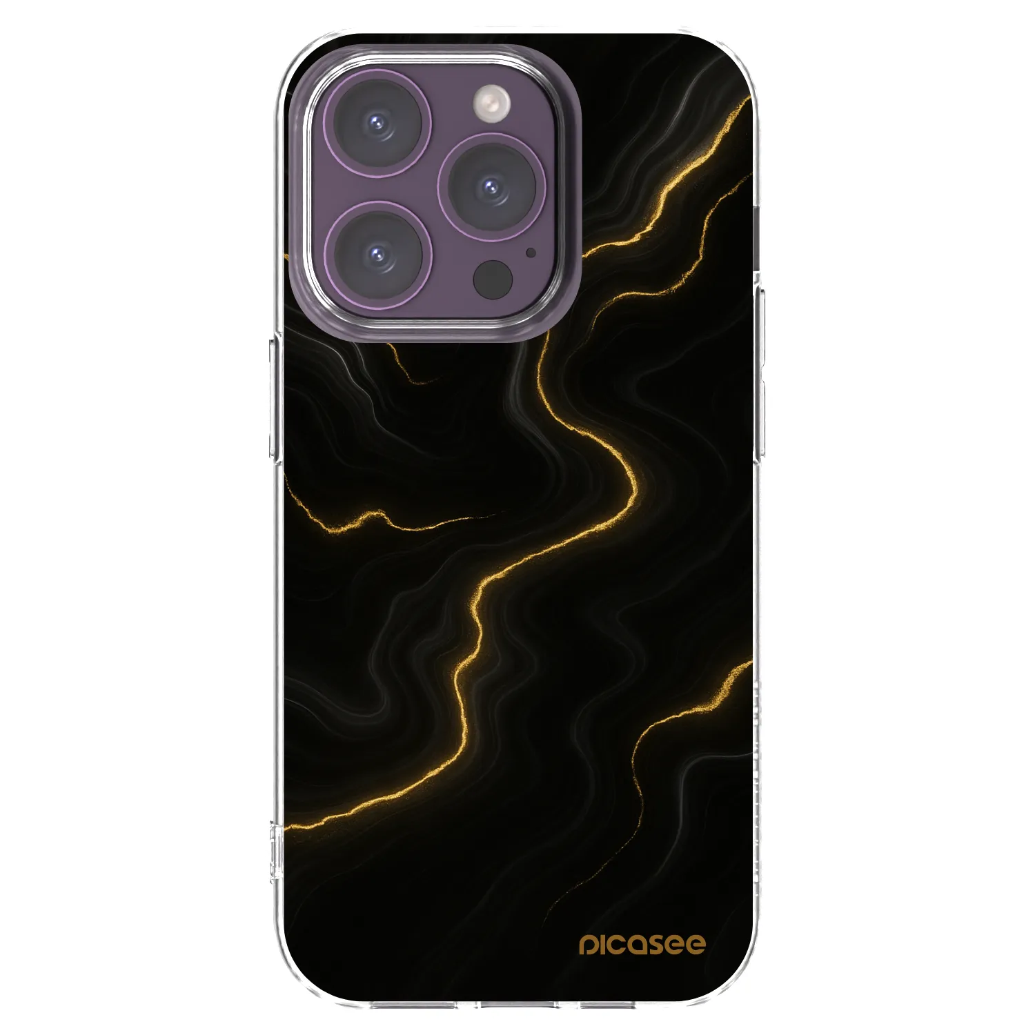 Picasee silikónový prehľadný obal pre Apple iPhone 14 Pro - Thunder