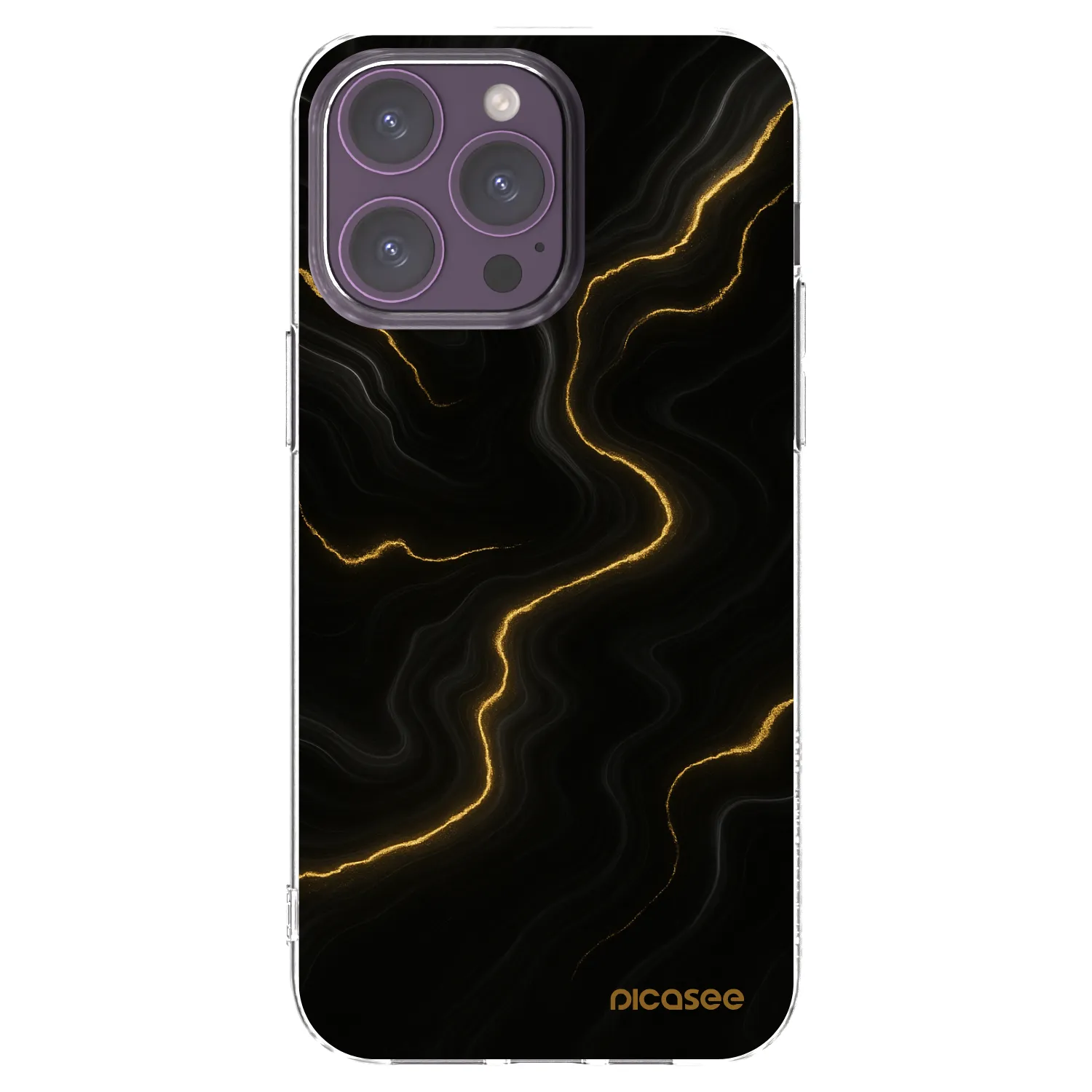 Picasee silikónový prehľadný obal pre Apple iPhone 14 Pro Max - Thunder