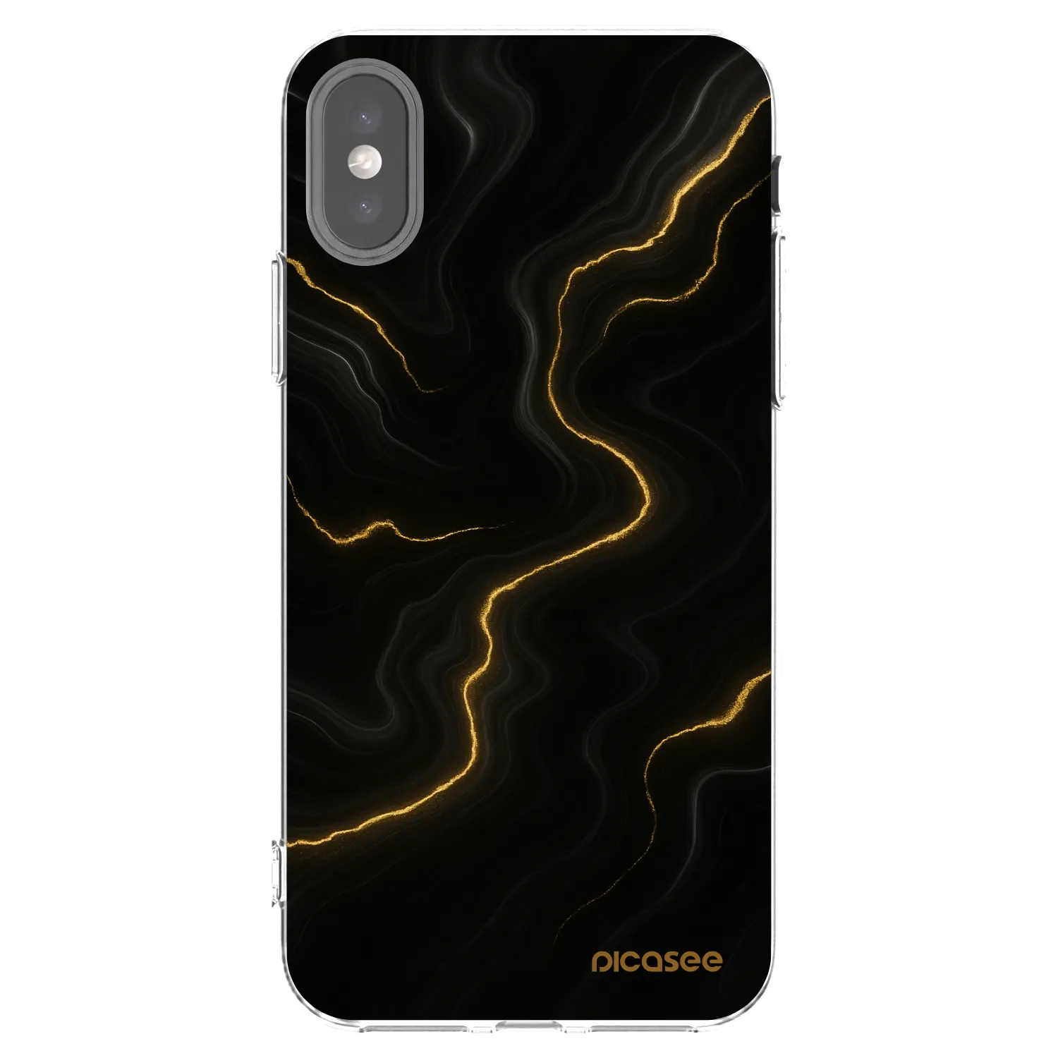 Picasee silikónový prehľadný obal pre Apple iPhone X/XS - Thunder