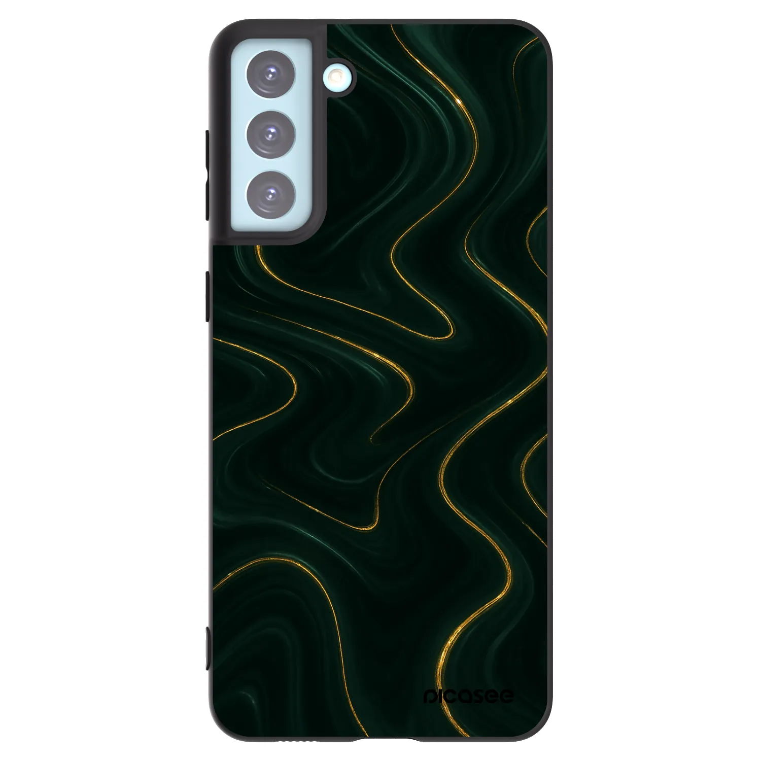 Picasee silikónový čierny obal pre Samsung Galaxy S21+ 5G G996F - Vawes