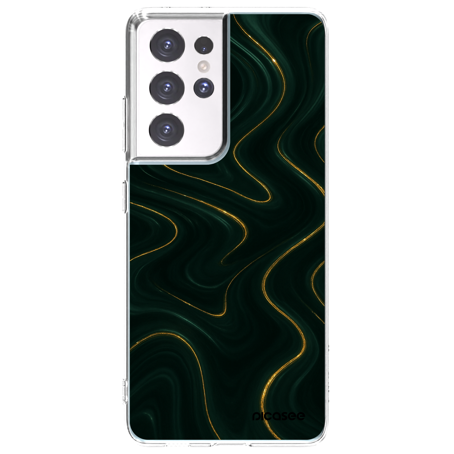 Picasee silikónový prehľadný obal pre Samsung Galaxy S21 Ultra 5G G998B - Vawes