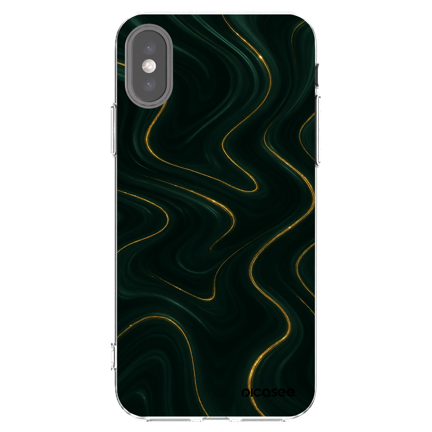 Picasee silikónový prehľadný obal pre Apple iPhone X/XS - Vawes