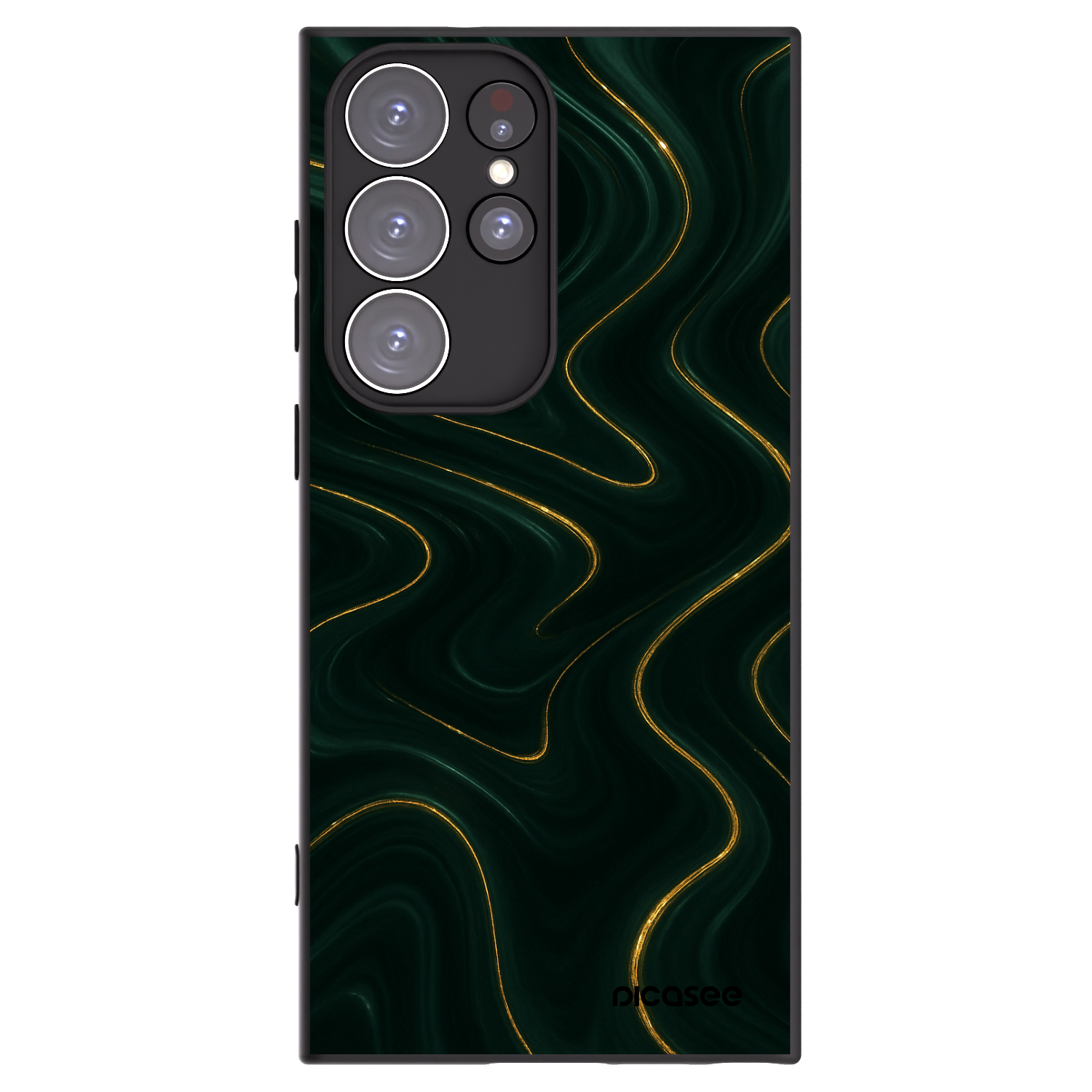 Picasee silikónový čierny obal pre Samsung Galaxy S23 Ultra 5G - Vawes