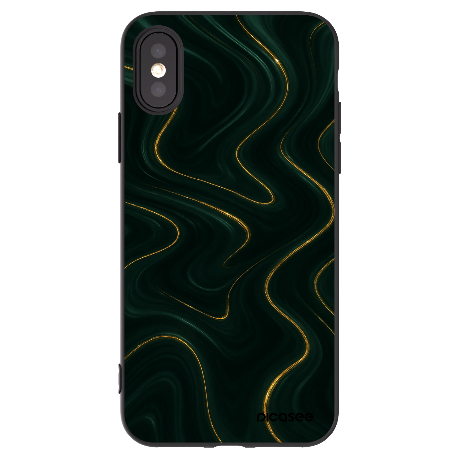Picasee silikónový čierny obal pre Apple iPhone X/XS - Vawes