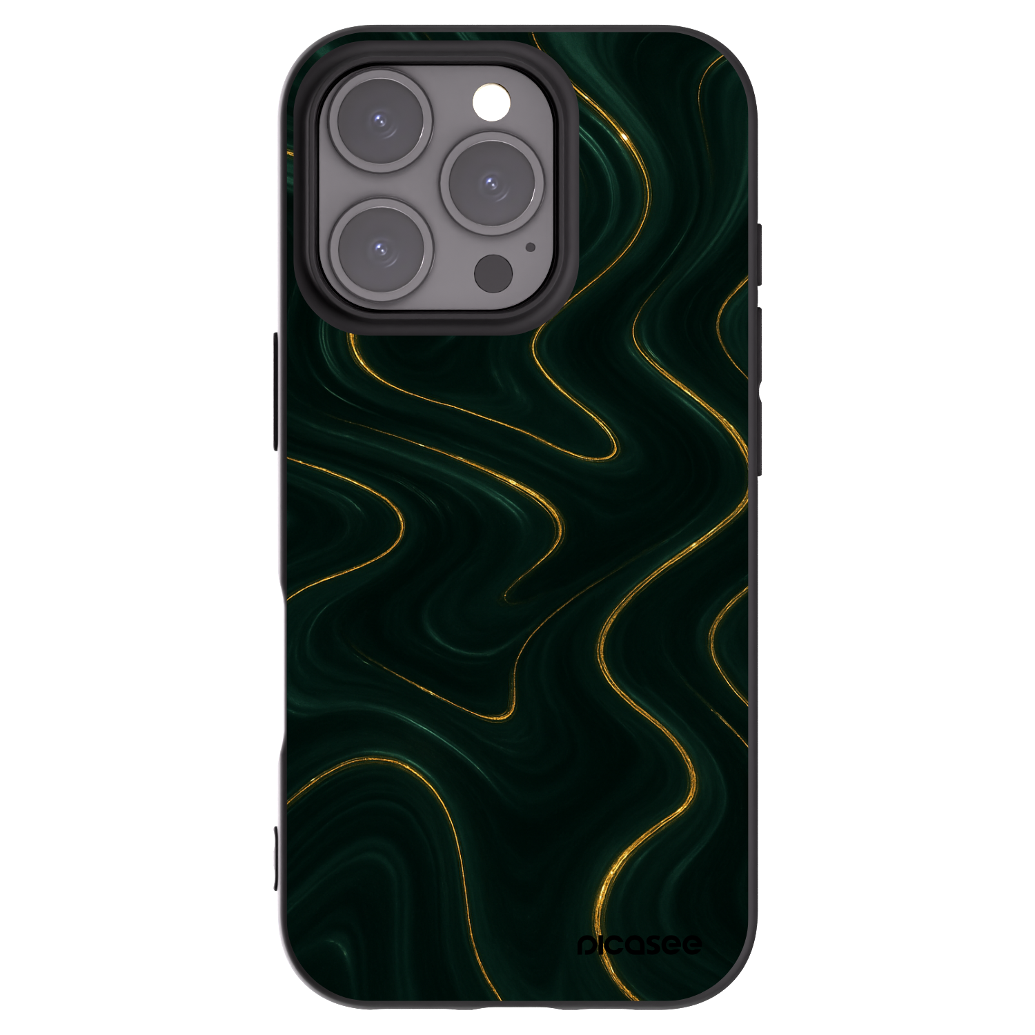 Picasee silikónový čierny obal pre Apple iPhone 16 Pro - Vawes