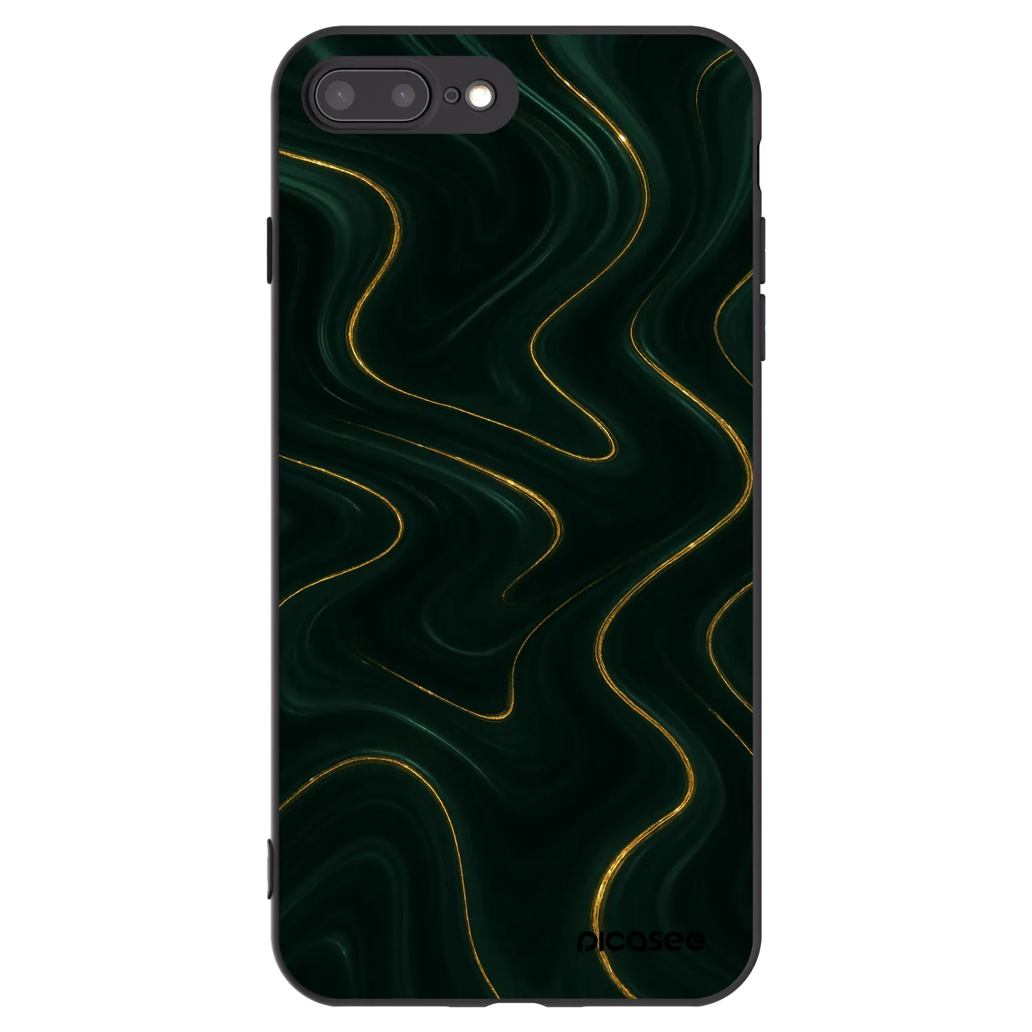 Picasee silikónový čierny obal pre Apple iPhone 8 Plus - Vawes