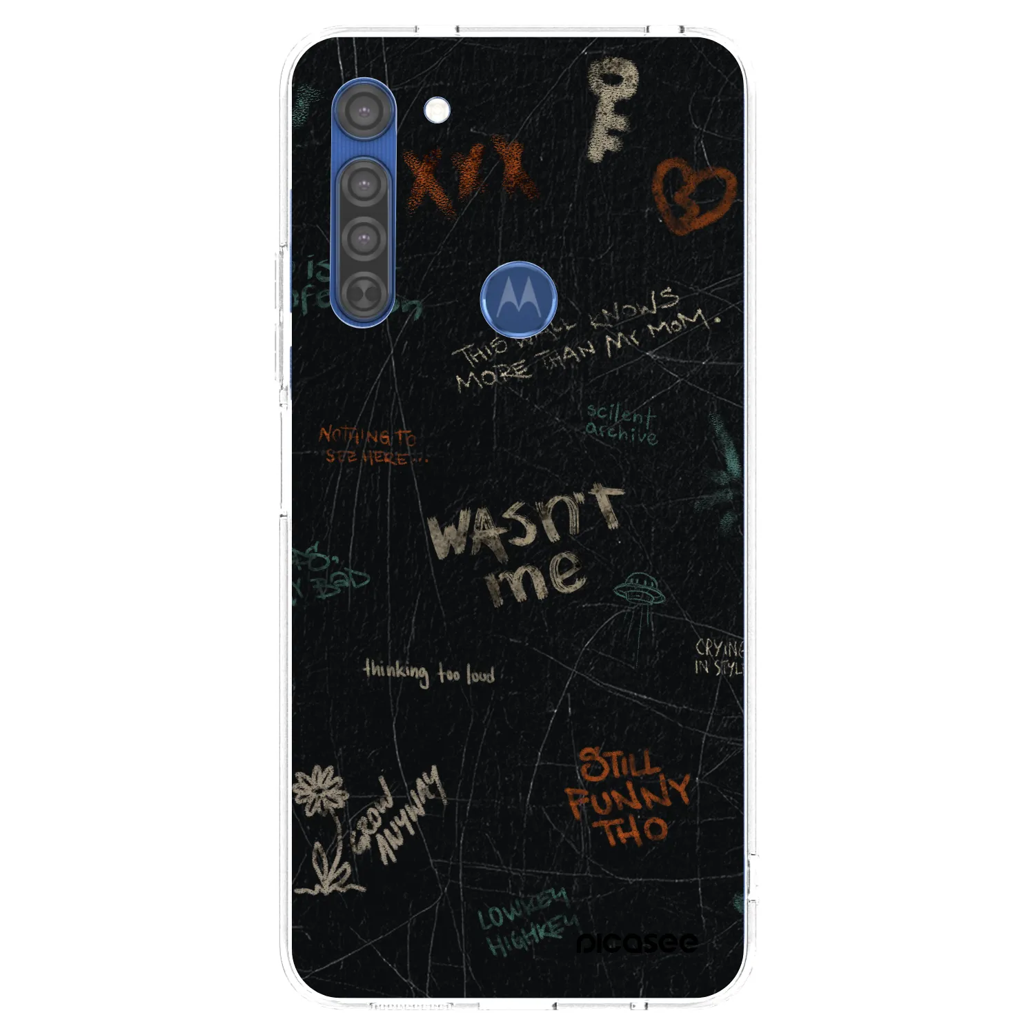 Picasee silikónový prehľadný obal pre Motorola Moto G8 - CONFESSION