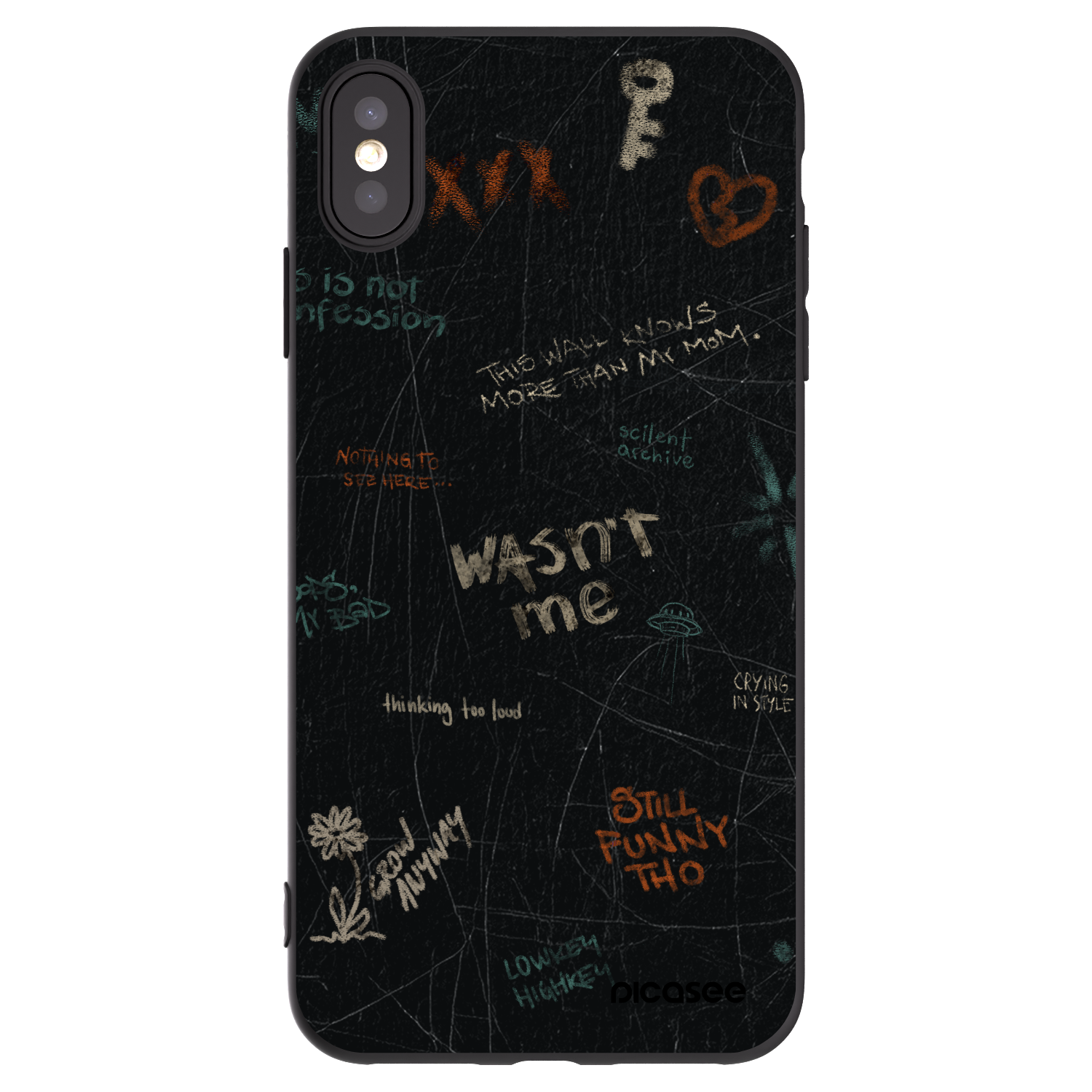 Picasee silikónový čierny obal pre Apple iPhone XS Max - CONFESSION